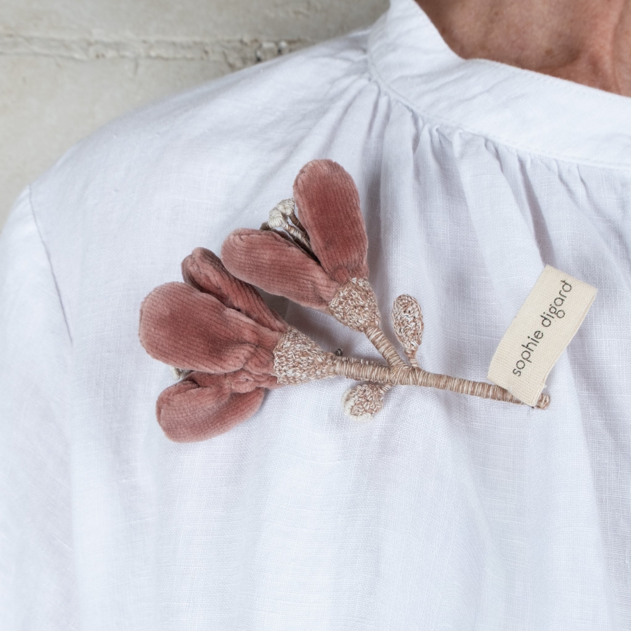 Sophie Digard Hand Crochet and Velvet Brooch