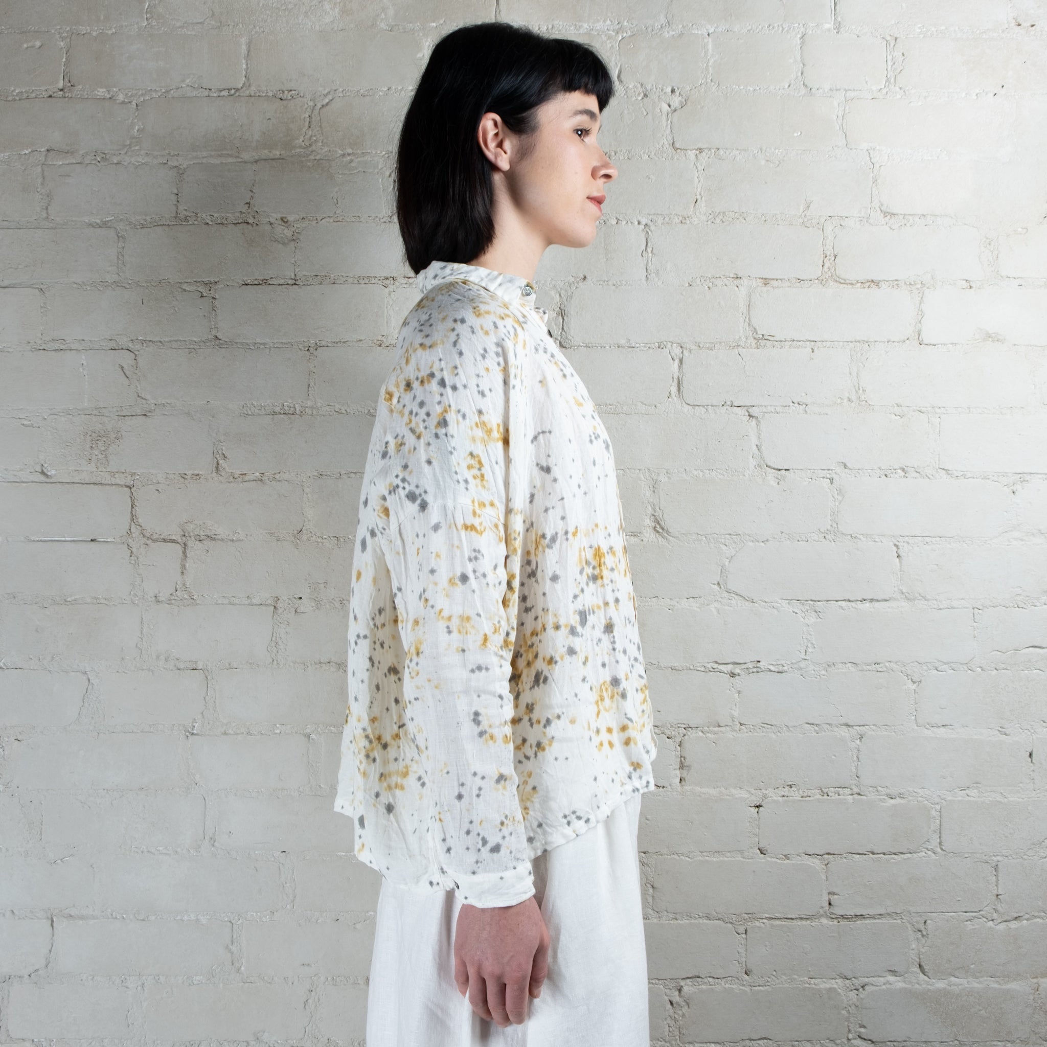 Ichi Antiquités Natural Sumi Pigment Dyed Linen Shirt
