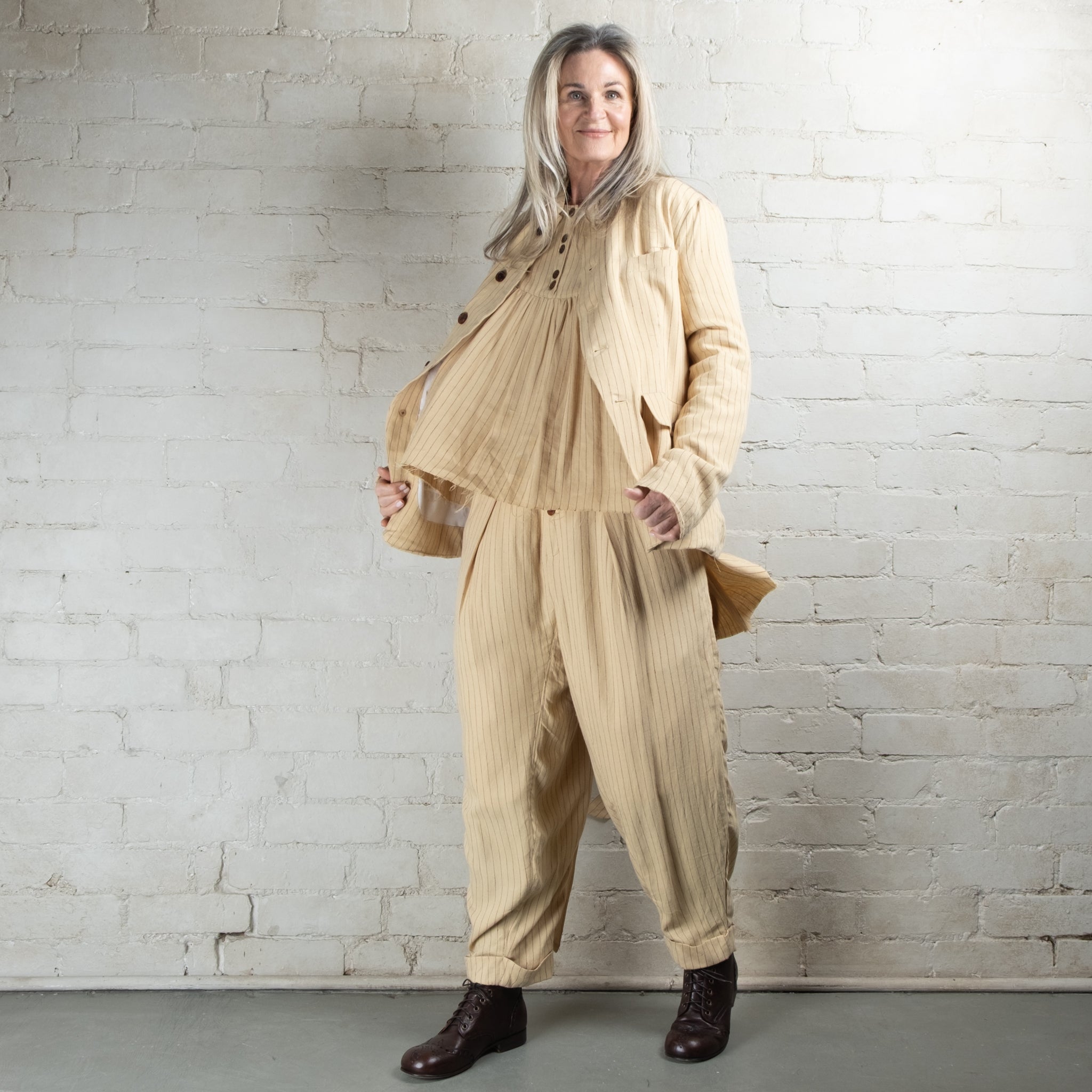 Aleksandr Manamaïs Mathew Fold Pocket Heritage Striped Jacket