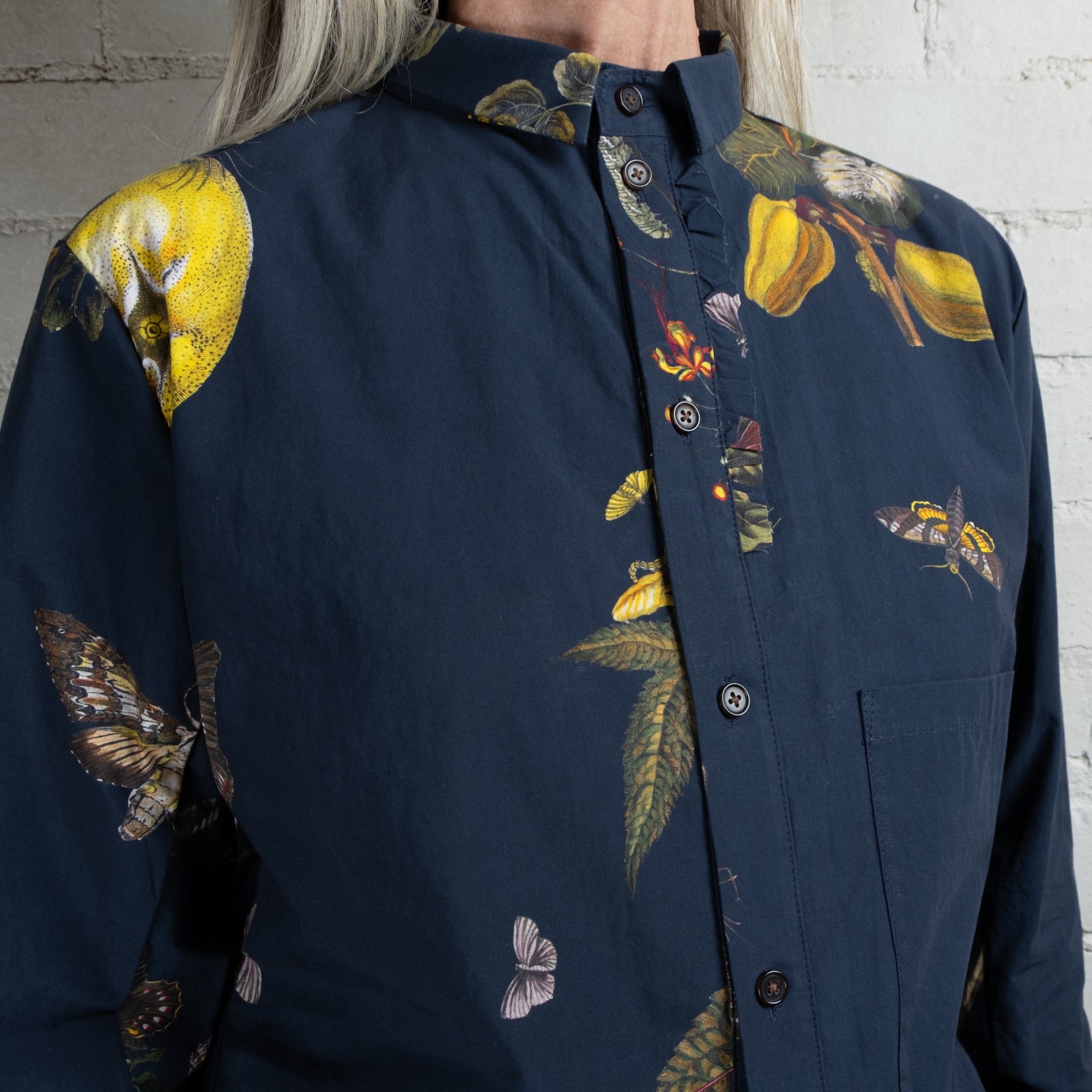 Aleksandr Manamaïs Natura Blue Panel Detail Shirt