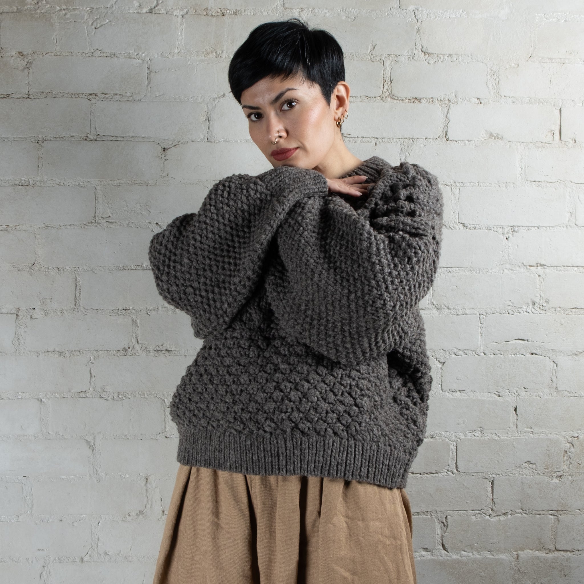 Ichi Antiquités Peruvian Hand Knitted Wool & Alpaca Pullover