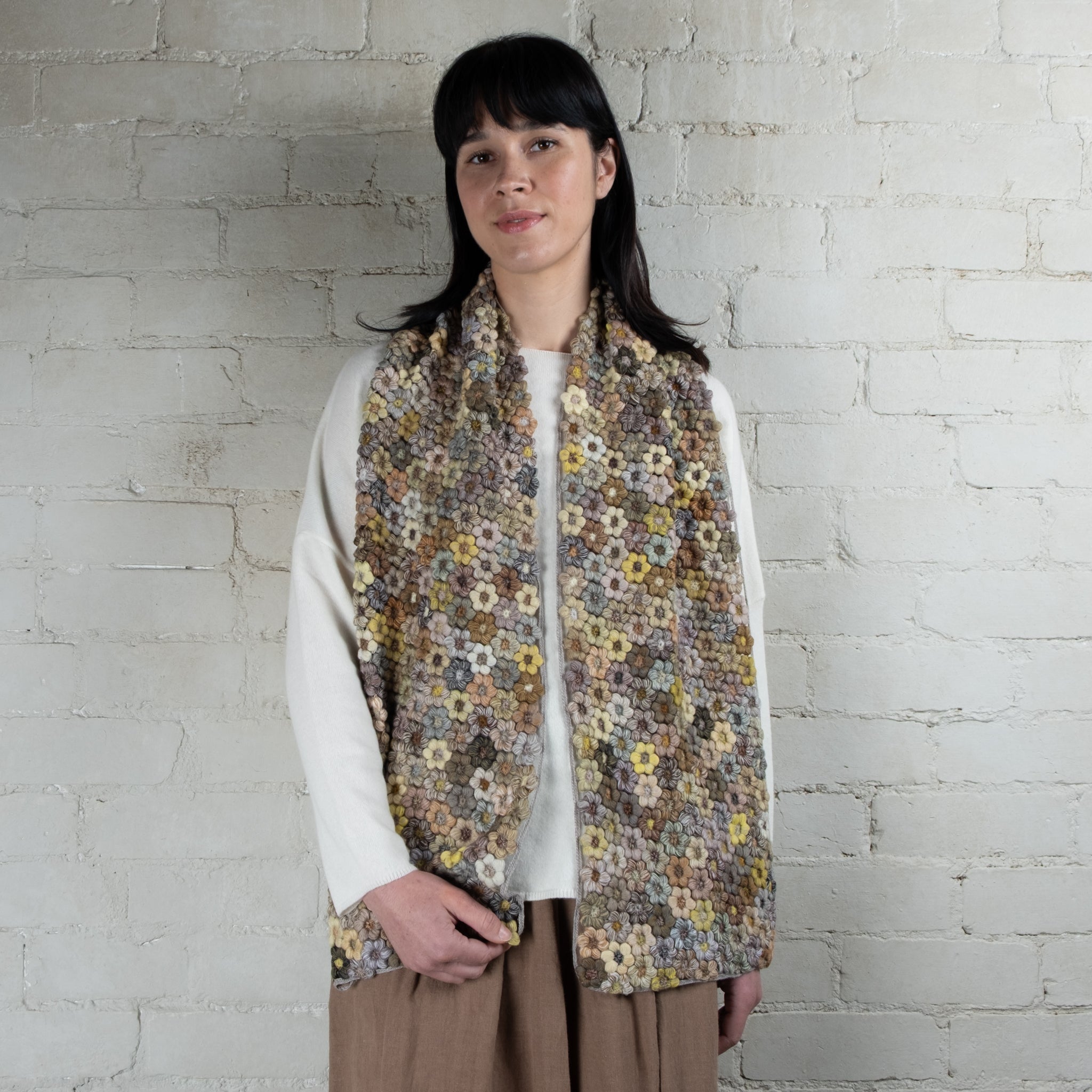 Sophie Digard Hand Crocheted Large Wool Scarf