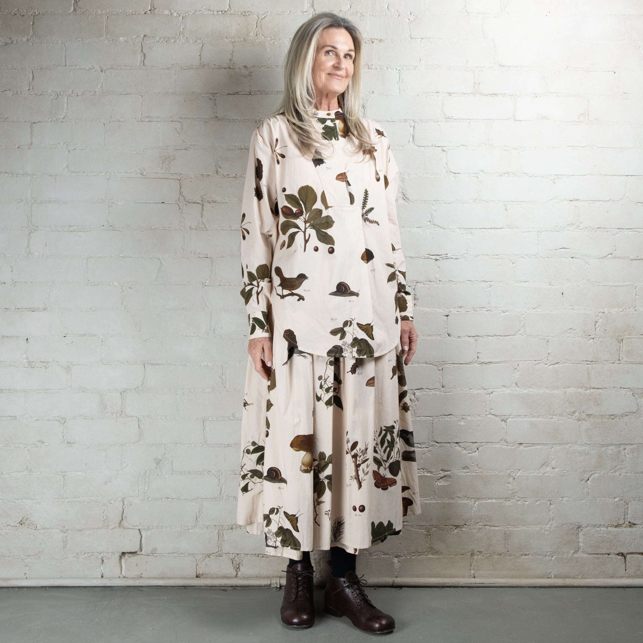 Aleksandr Manamaïs Automne Vert Wide Placket Shirt