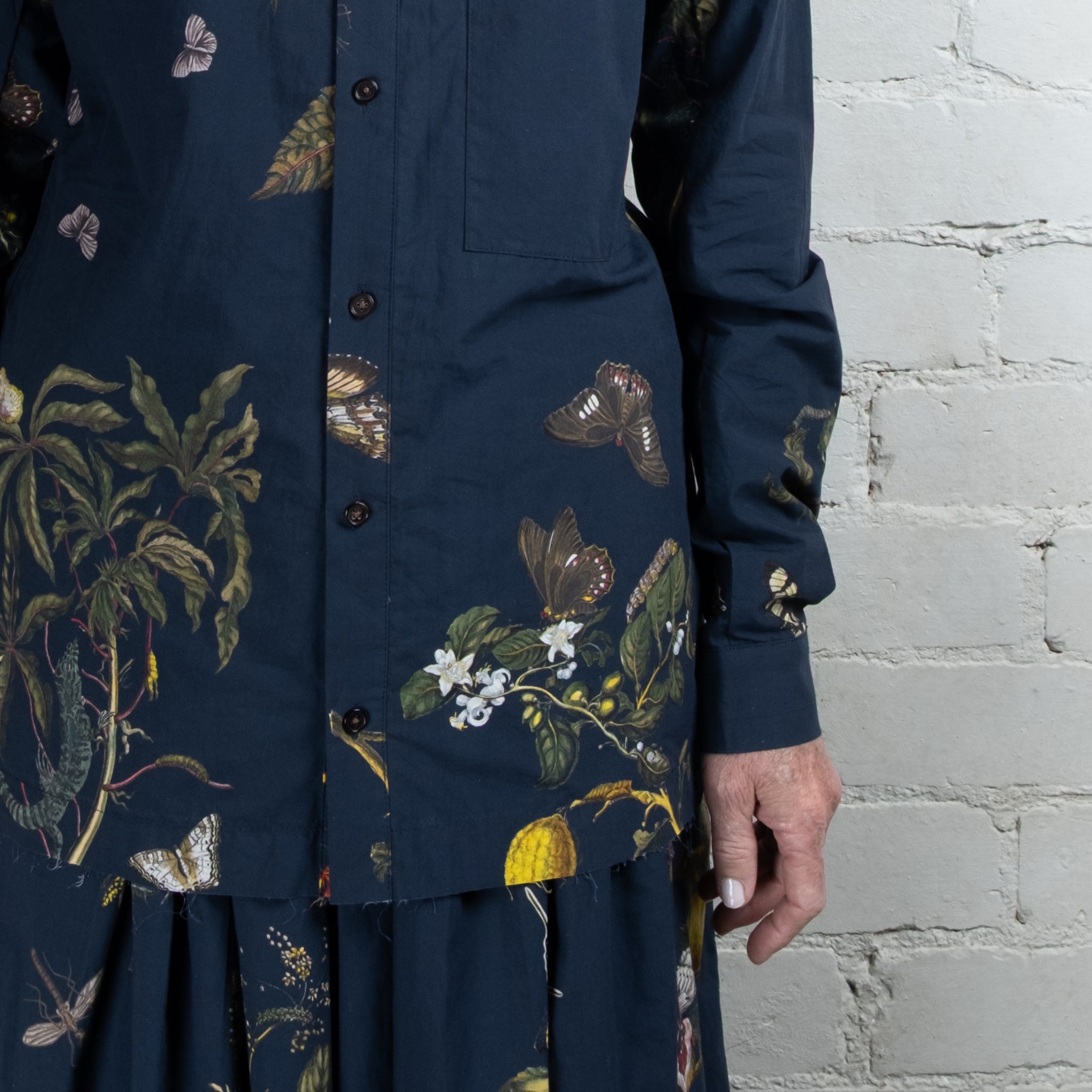 Aleksandr Manamaïs Natura Blue Panel Detail Shirt