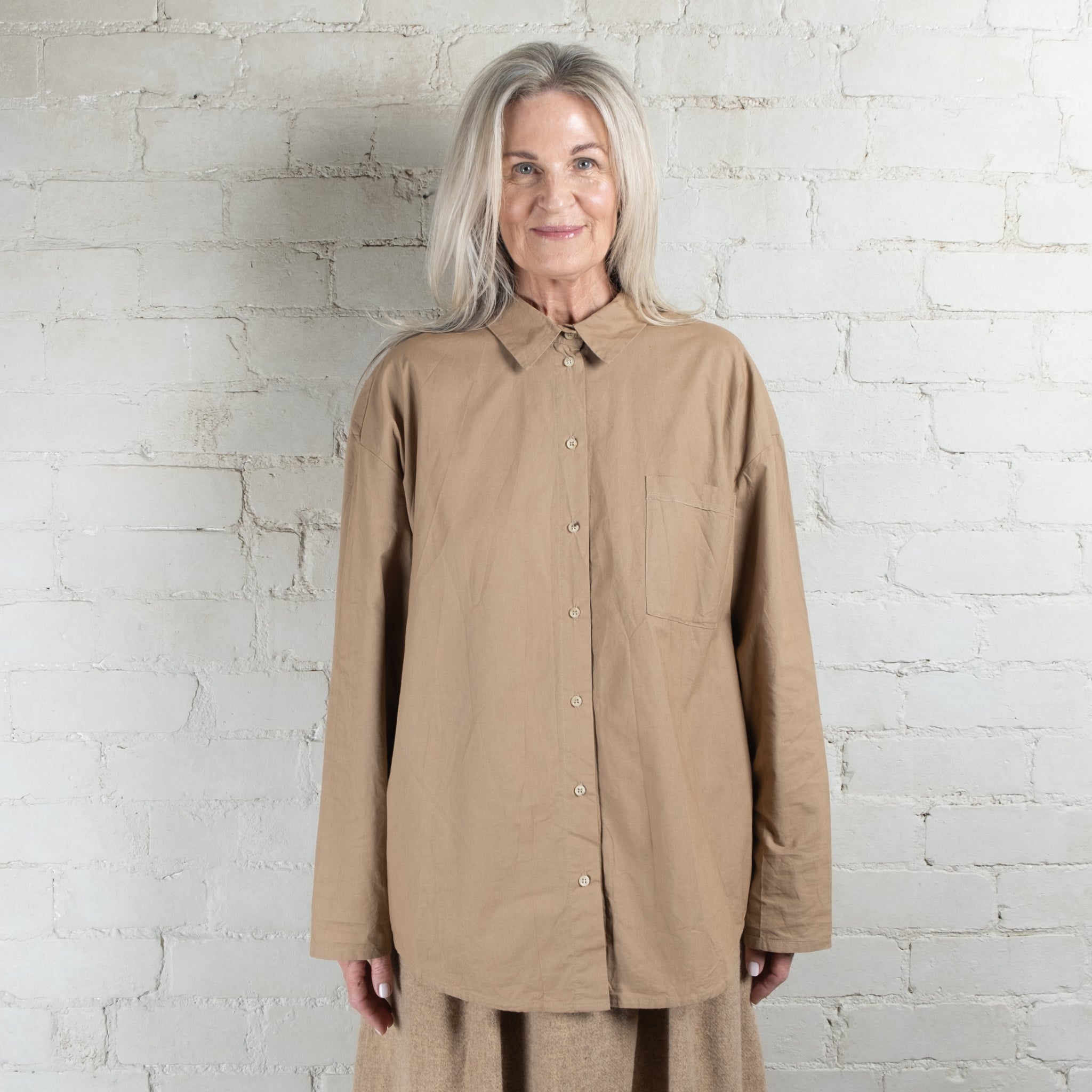 Elsa Esturgie Mambo Camel Organic Cotton Shirt