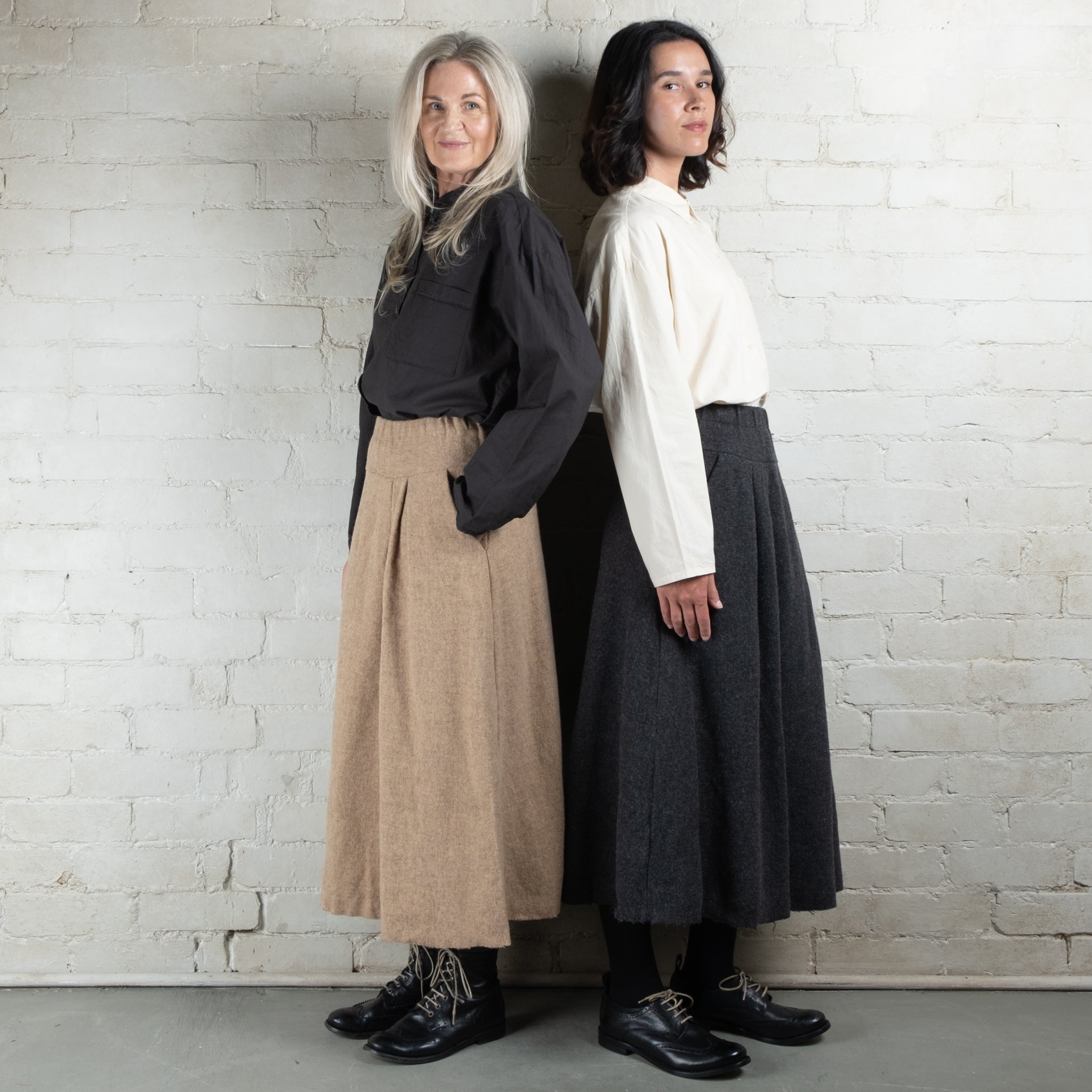 Elsa Esturgie Mystère Camel Woollen Skirt