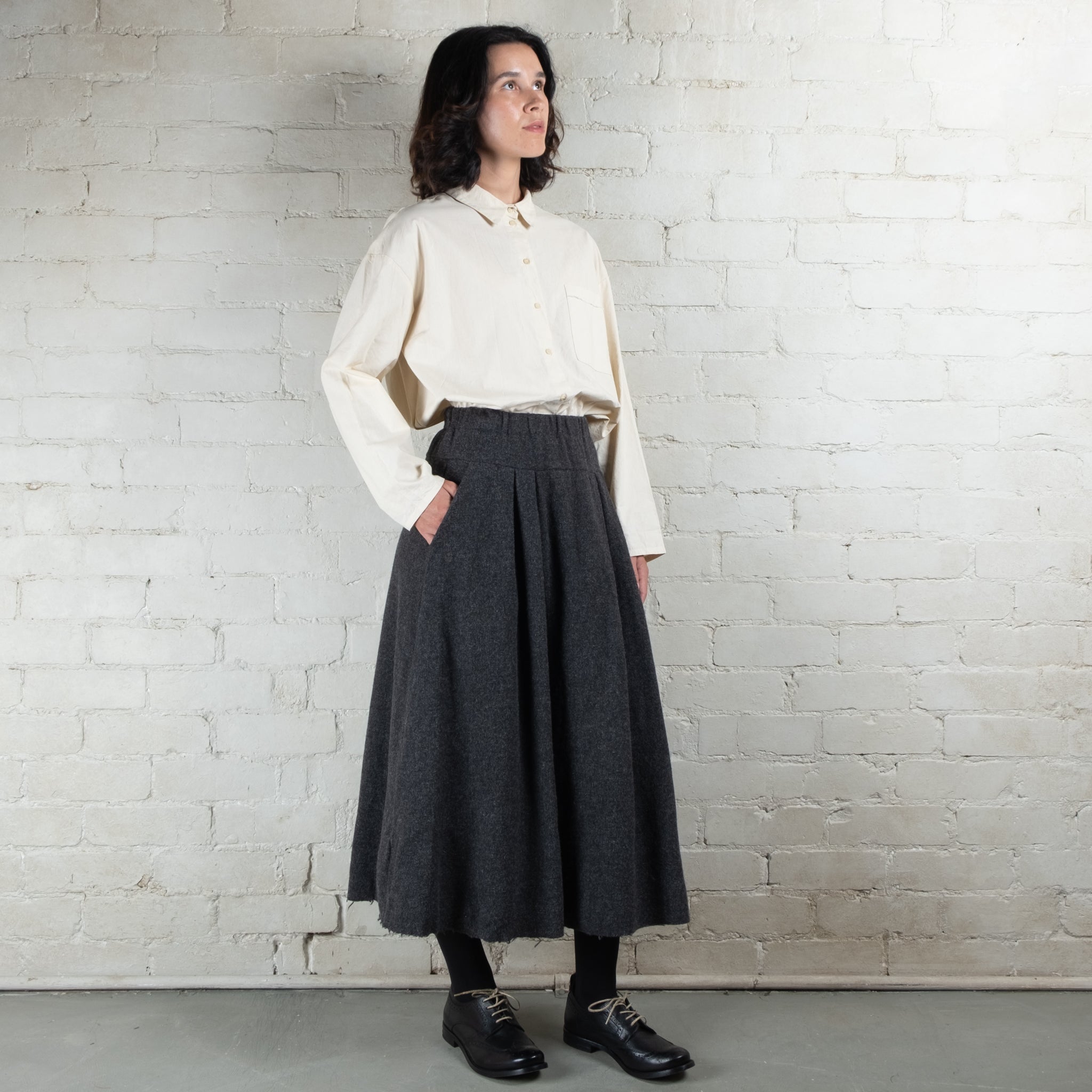 Elsa Esturgie Mystère Carbon Woollen Skirt