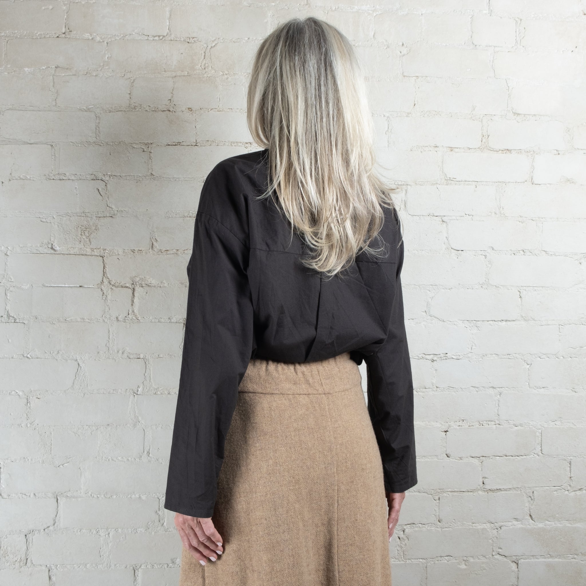 Elsa Esturgie Mystère Camel Woollen Skirt