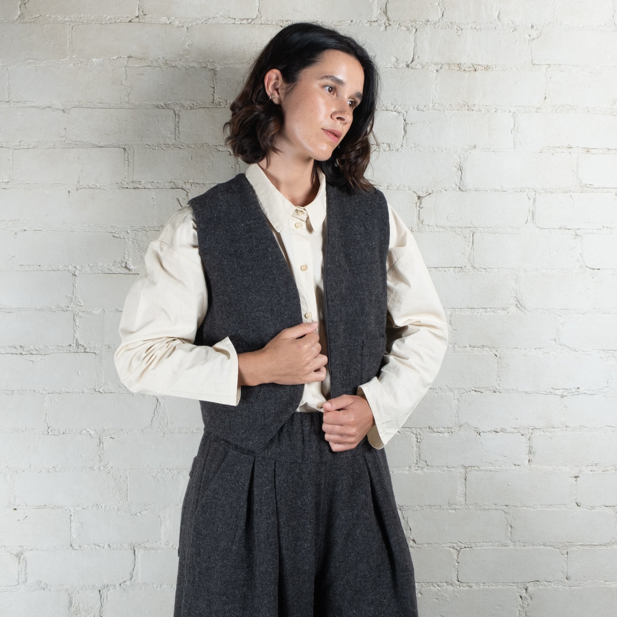 Elsa Esturgie Merveille Carbon Wool & Organic Cotton Vest