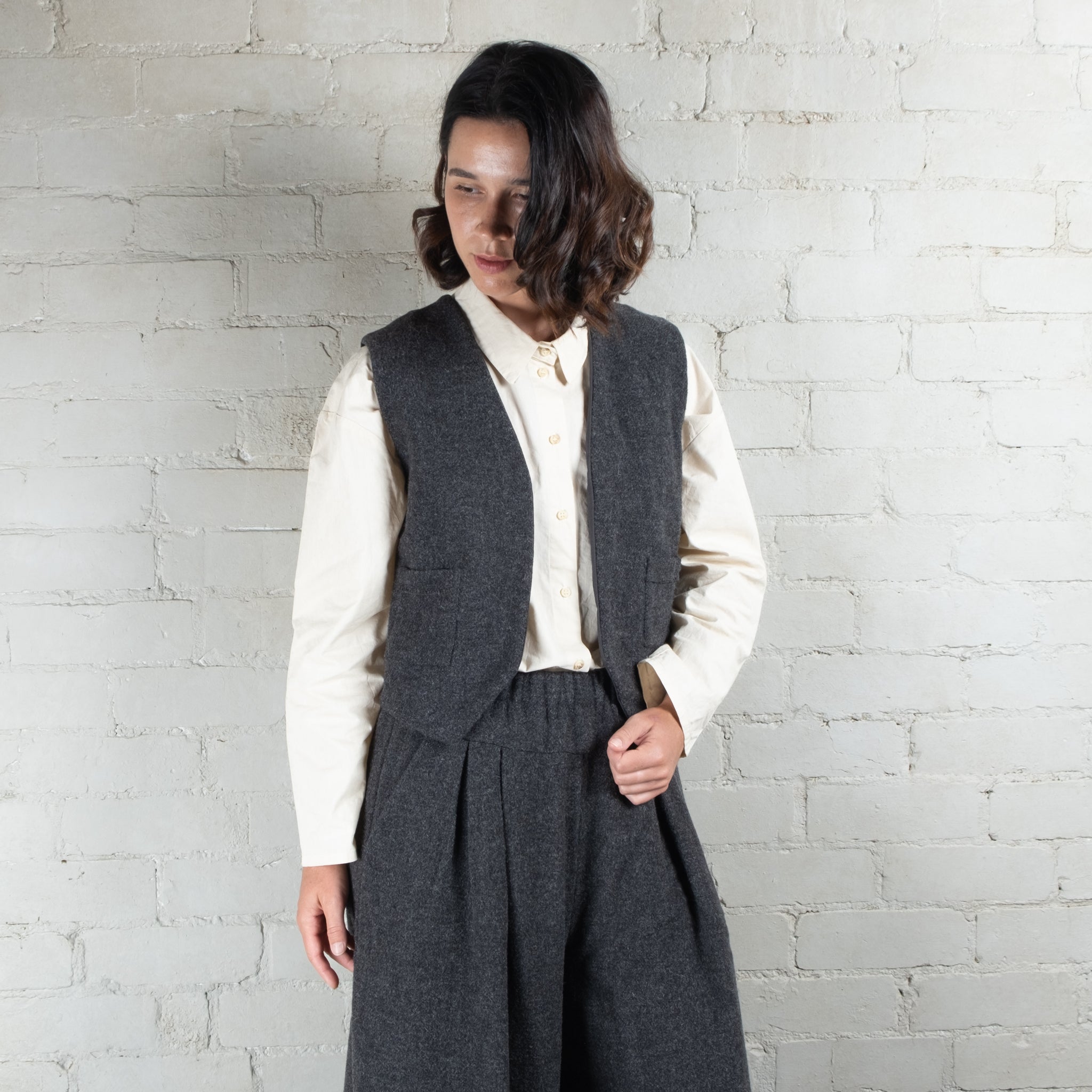 Elsa Esturgie Merveille Carbon Wool & Organic Cotton Vest