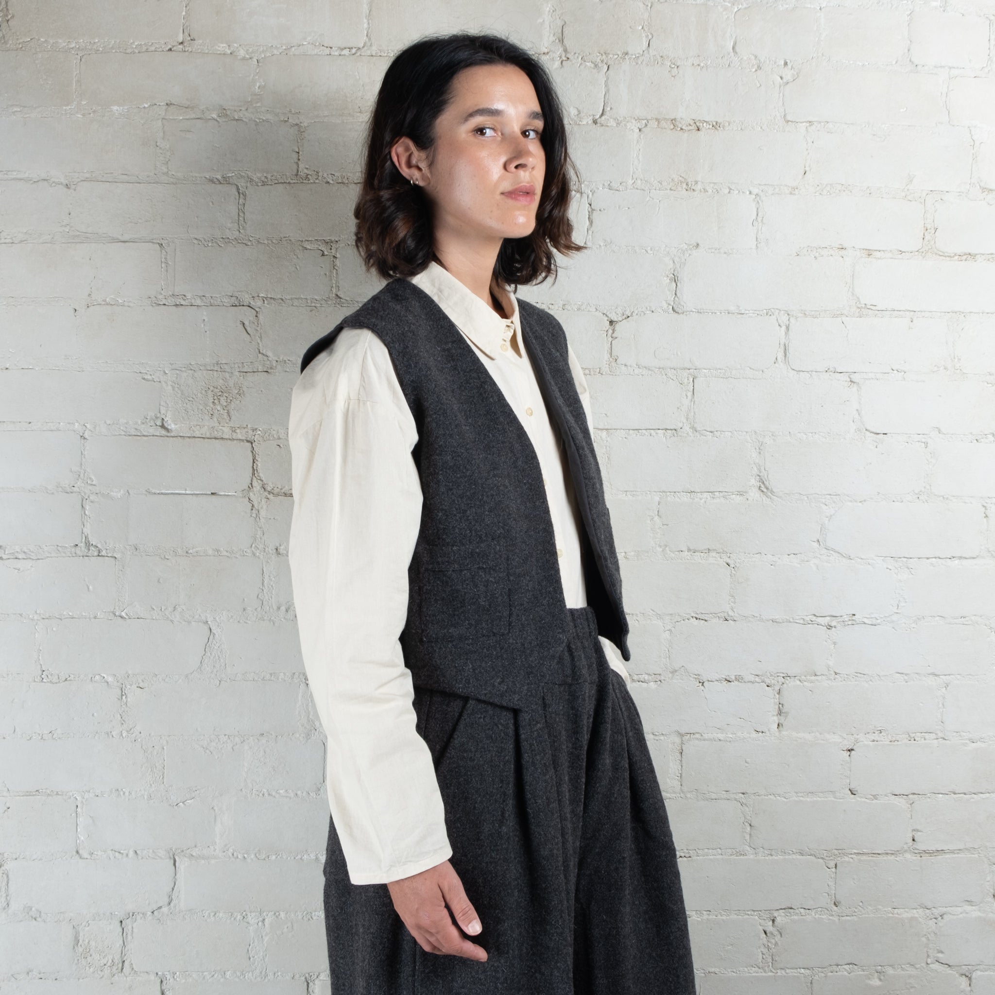 Elsa Esturgie Merveille Carbon Wool & Organic Cotton Vest