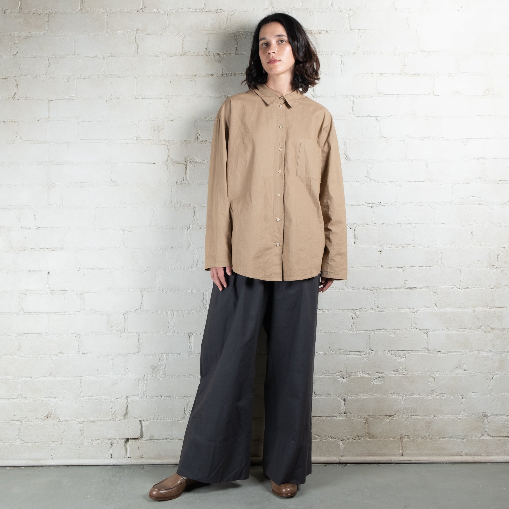 Elsa Esturgie Mambo Camel Organic Cotton Shirt