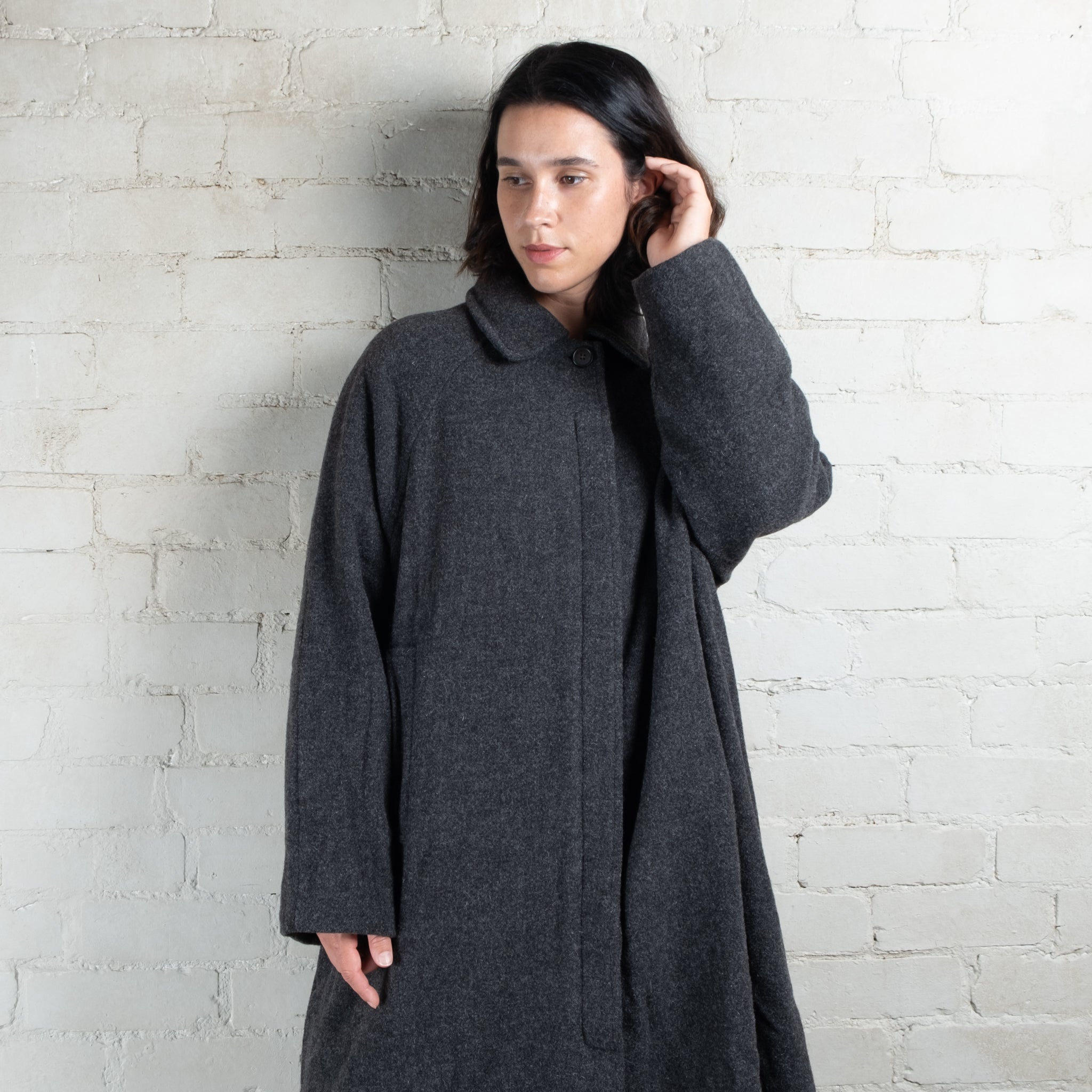 Elsa Esturgie Mistral Carbon Woollen Coat