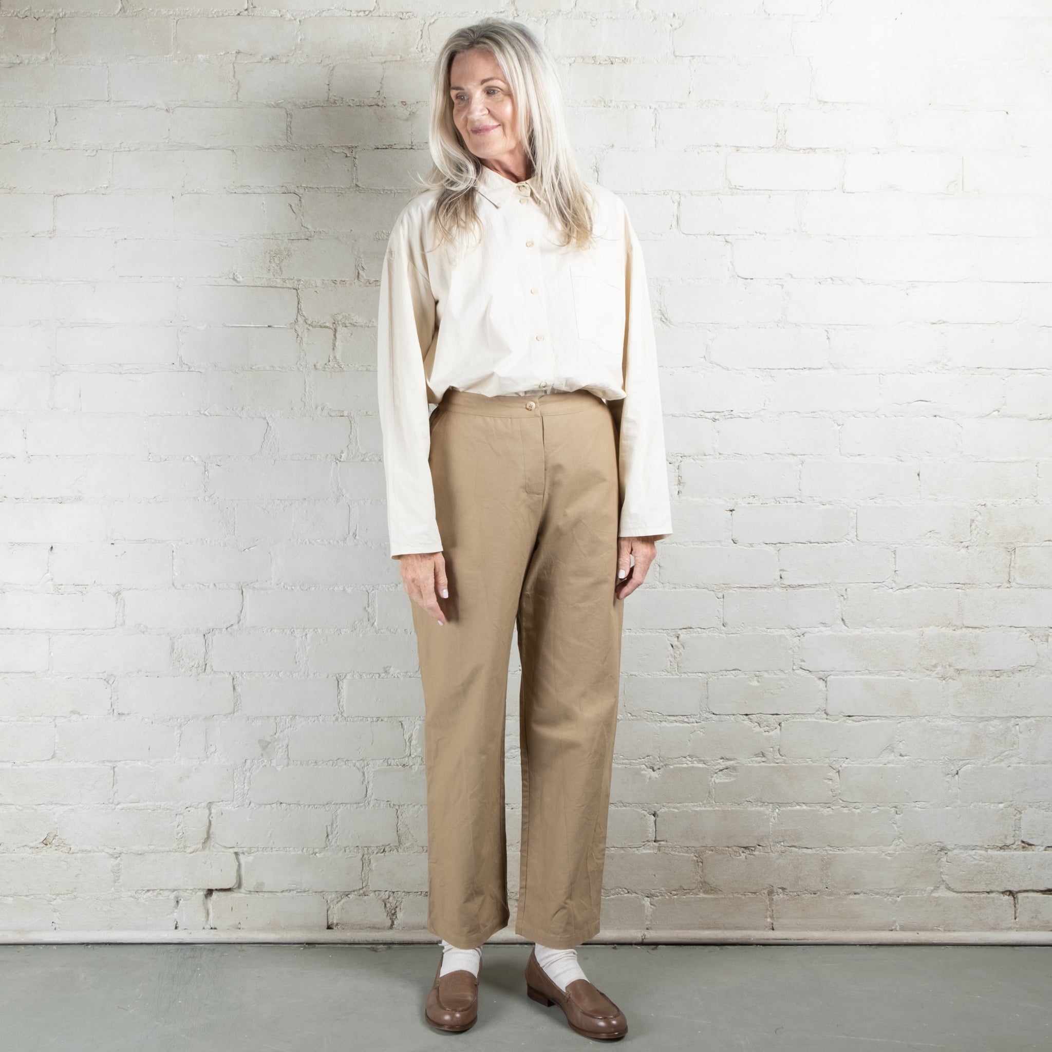 Elsa Esturgie Marbre Camel Organic Cotton Pants