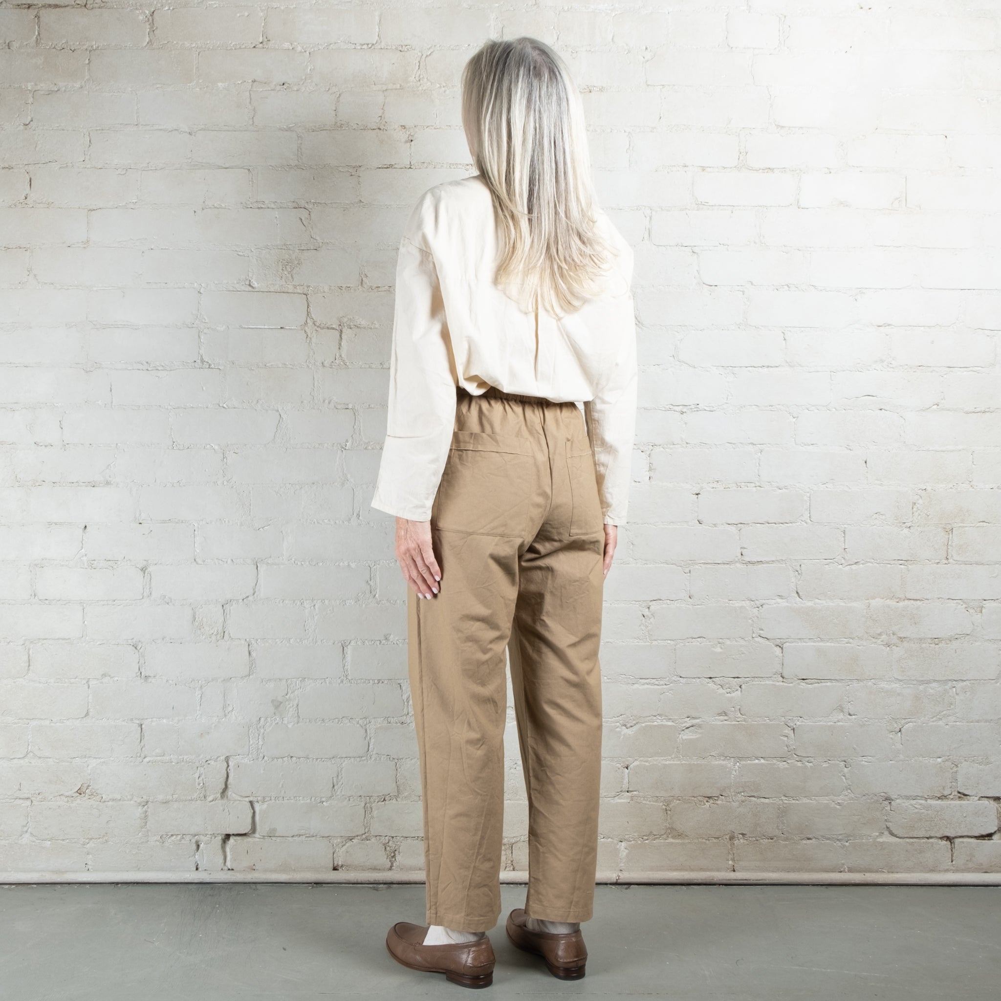 Elsa Esturgie Marbre Camel Organic Cotton Pants