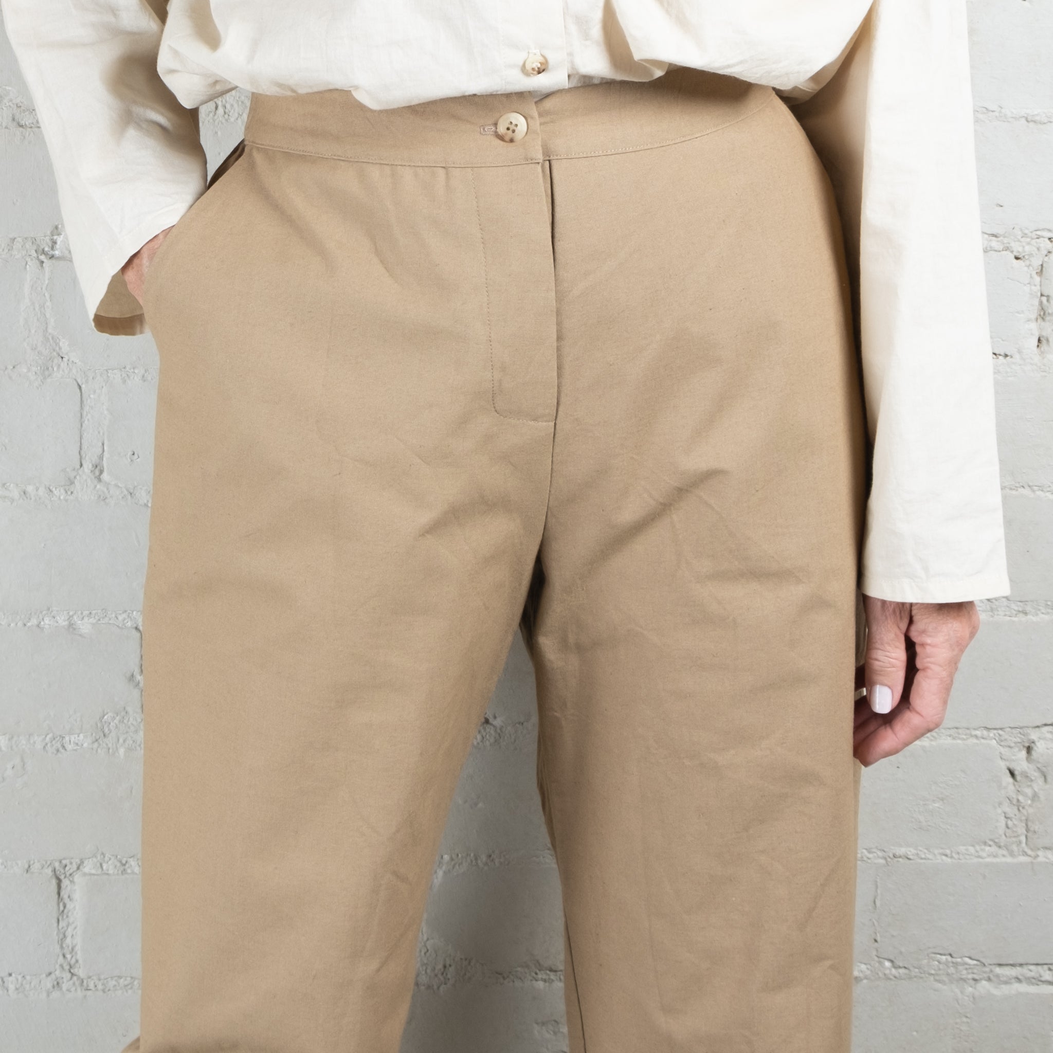 Elsa Esturgie Marbre Camel Organic Cotton Pants