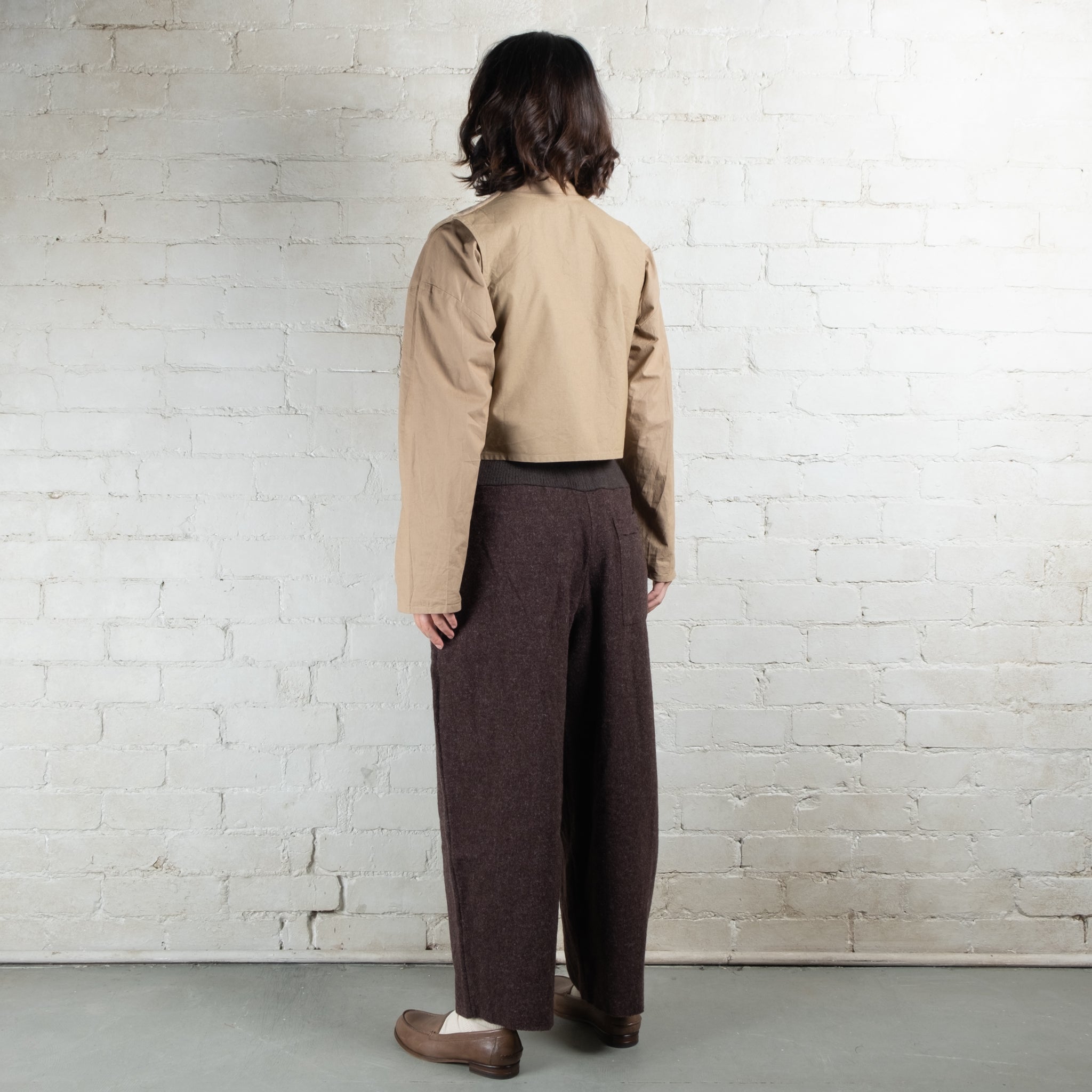 Elsa Esturgie Japon Woollen Brown Pull-on Pants