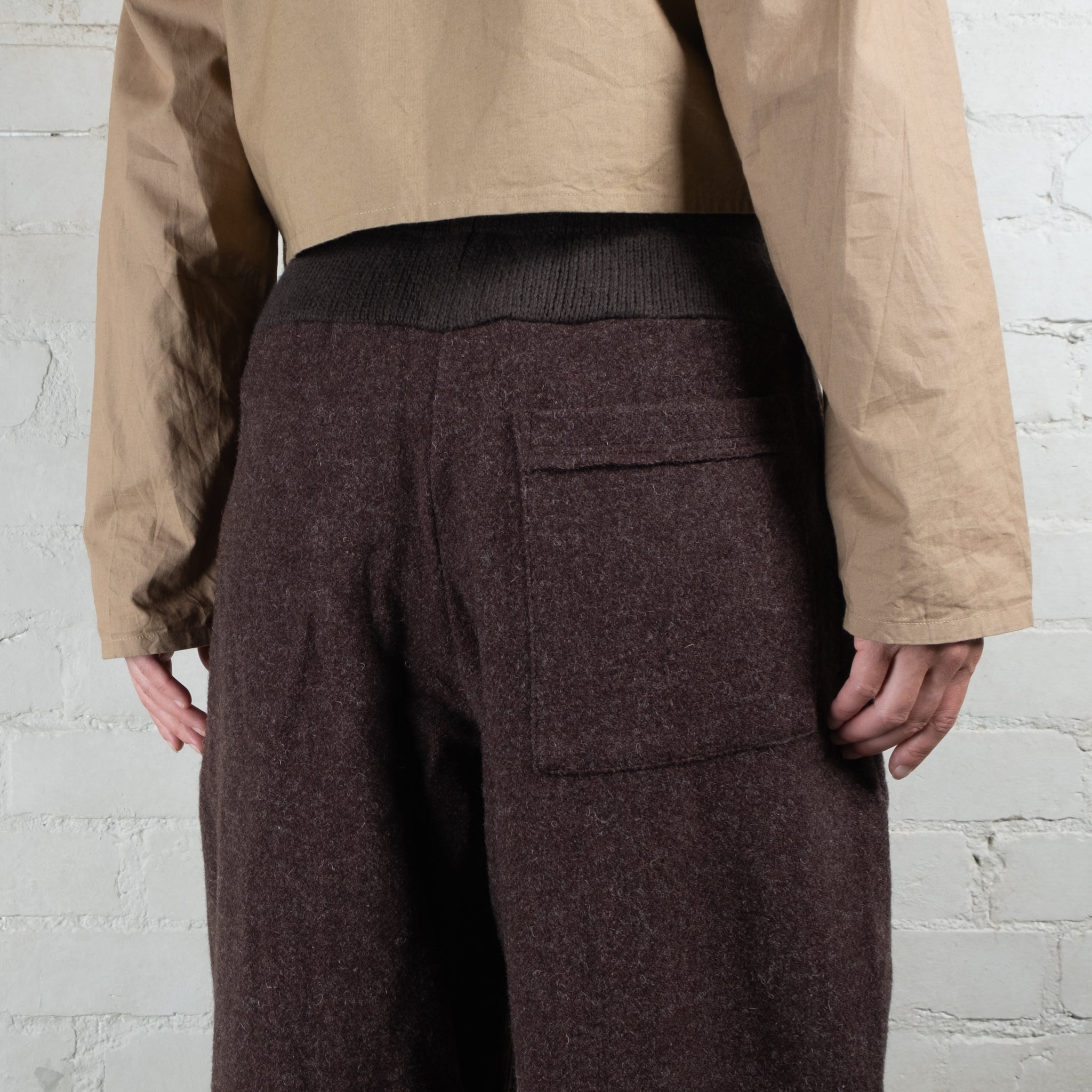 Elsa Esturgie Japon Woollen Brown Pull-on Pants