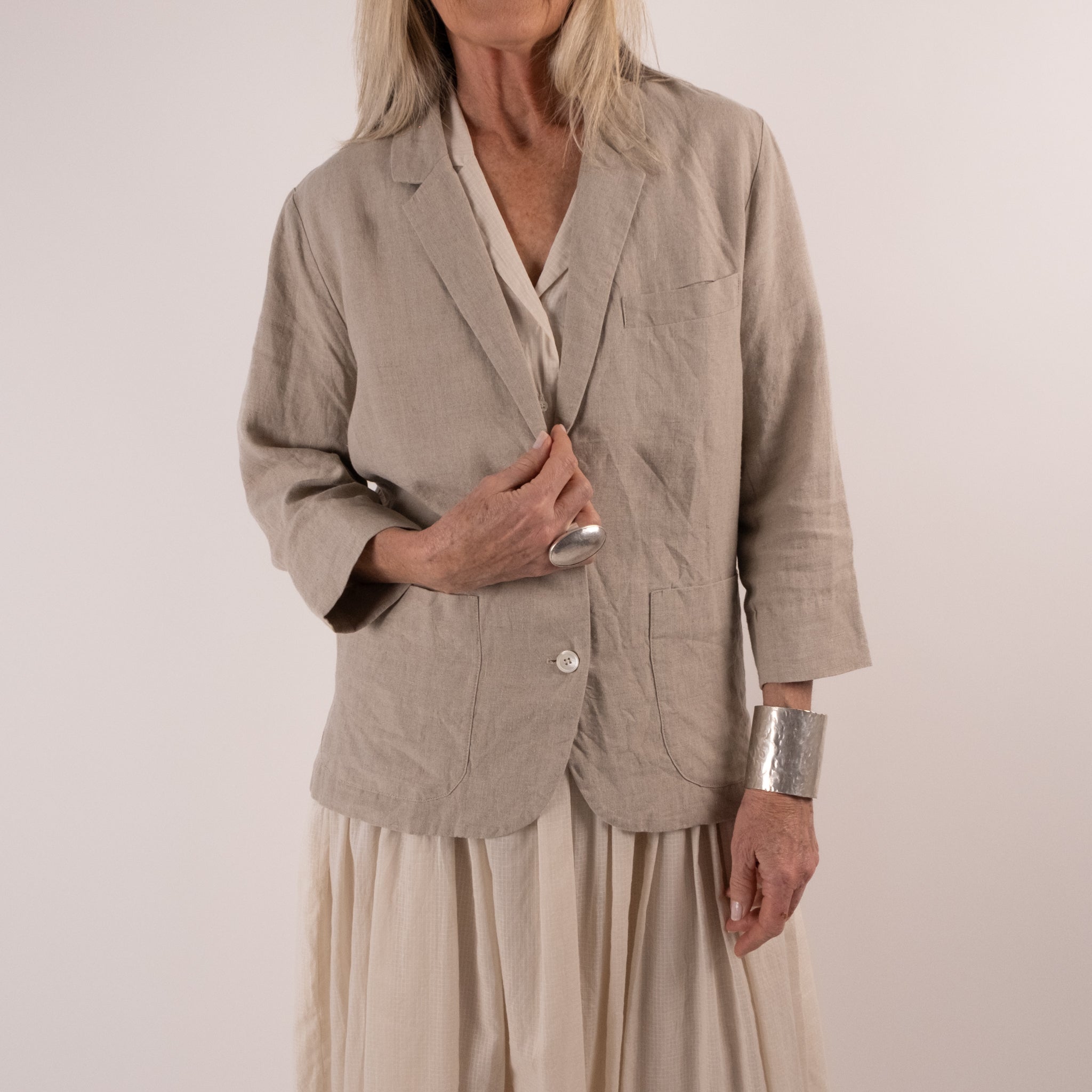 Elsa Esturgie Littoral Natural Linen Jacket