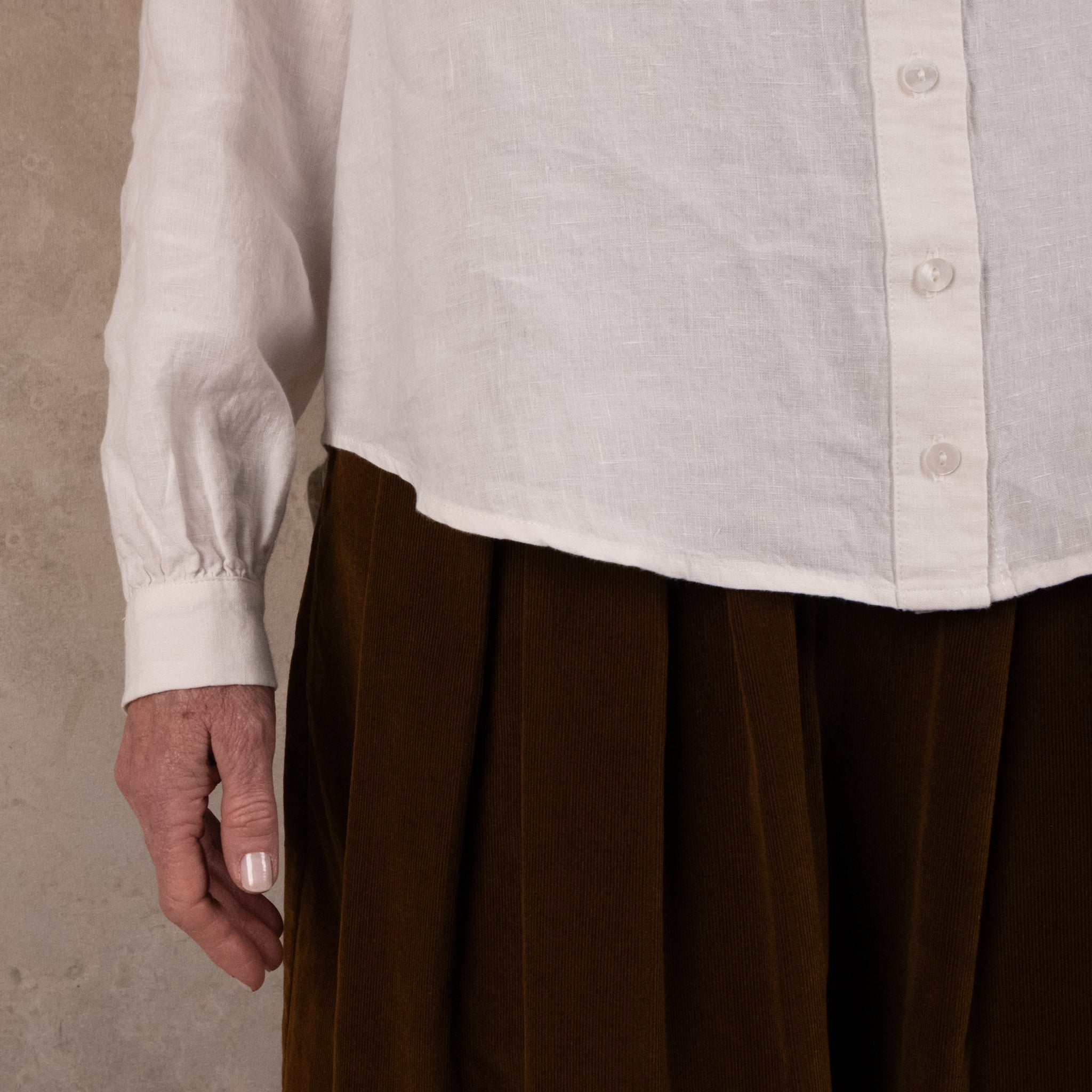 Manteau Noir Septime White Linen Shirt