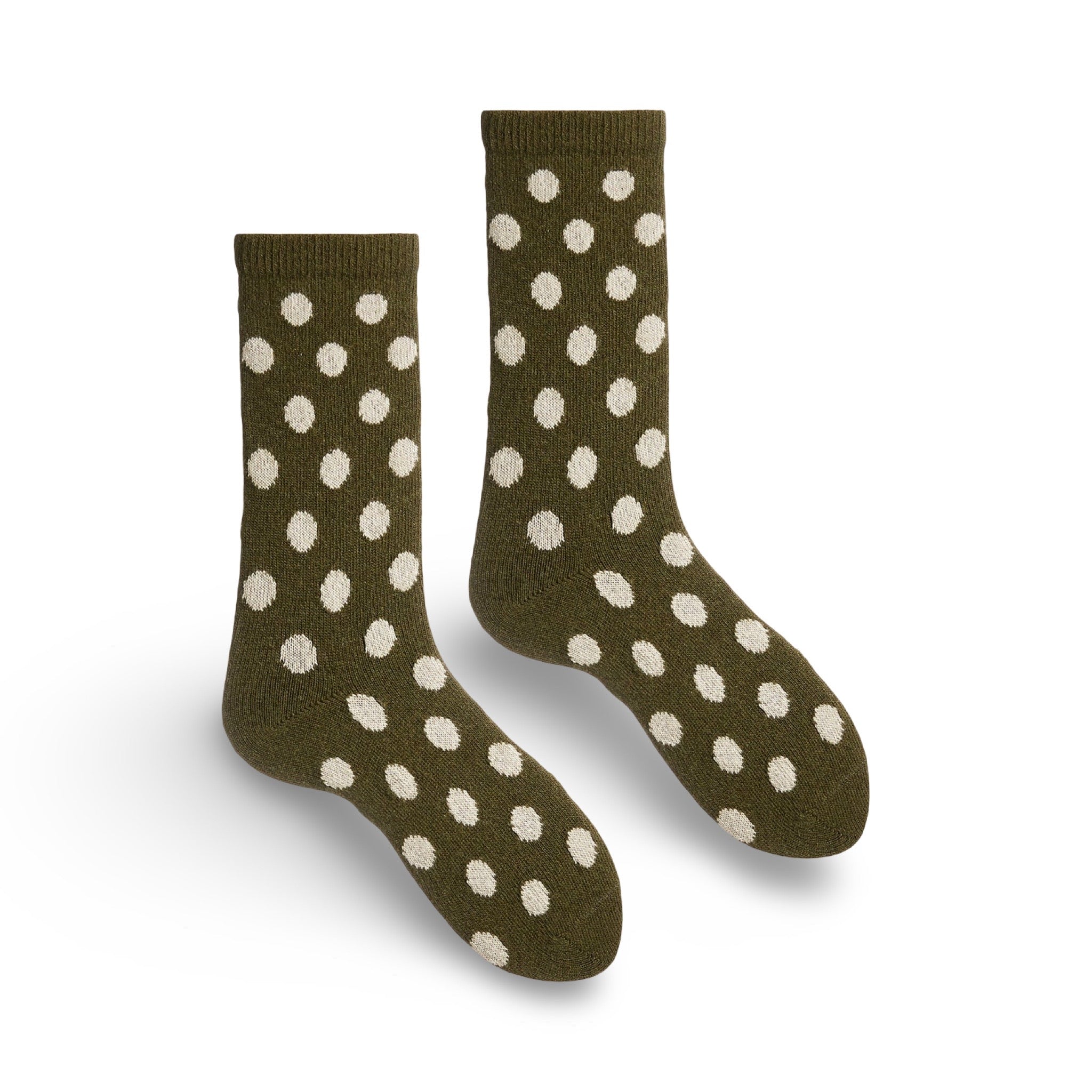Lisa B Wool Cashmere Women Dot Crew Socks