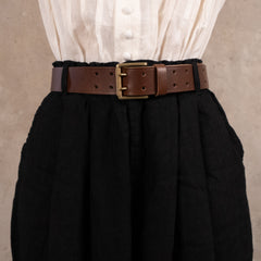 Ichi Antiquités Classic Twin Hole Leather Belt