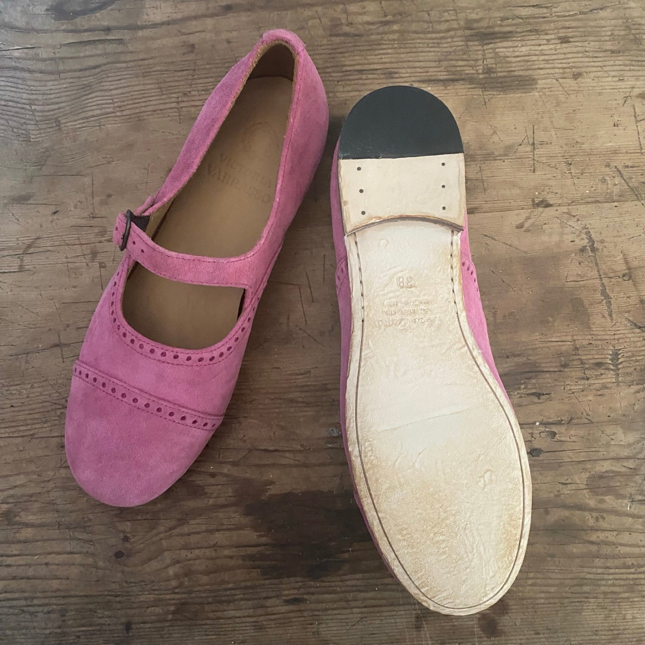 Victoria Varrasso Pink Suede Dolls Shoes