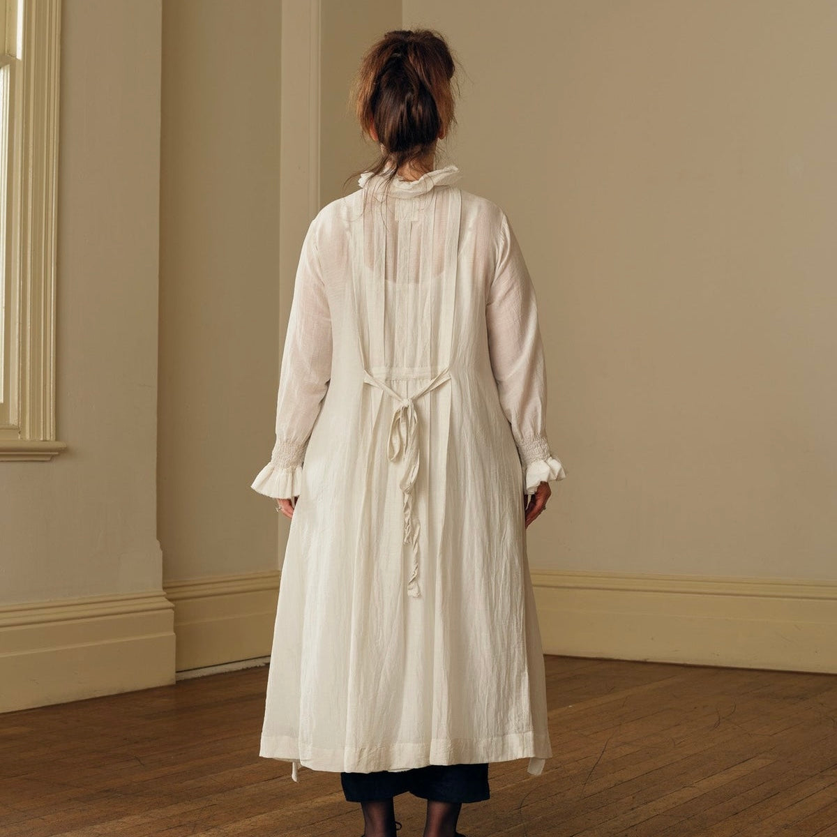 Meg By Design Odile Silk Cotton Frill Neck Tunic