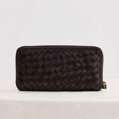 Juju & Co Large Basque Woven Leather Wallet