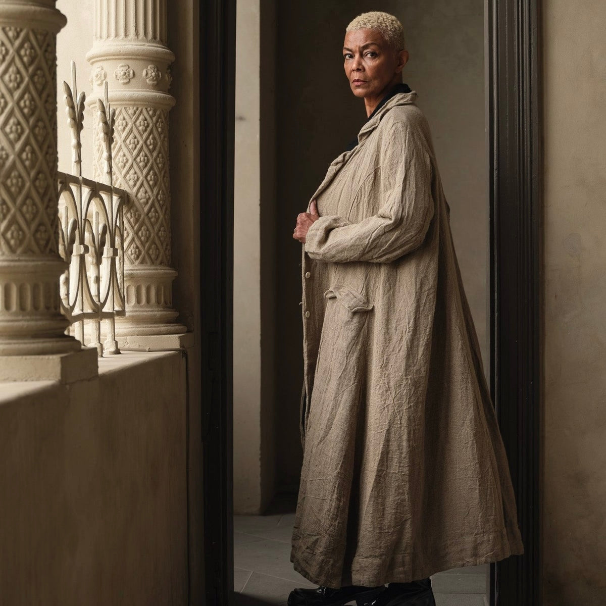 Meg By Design Olivier Raw Linen Coat