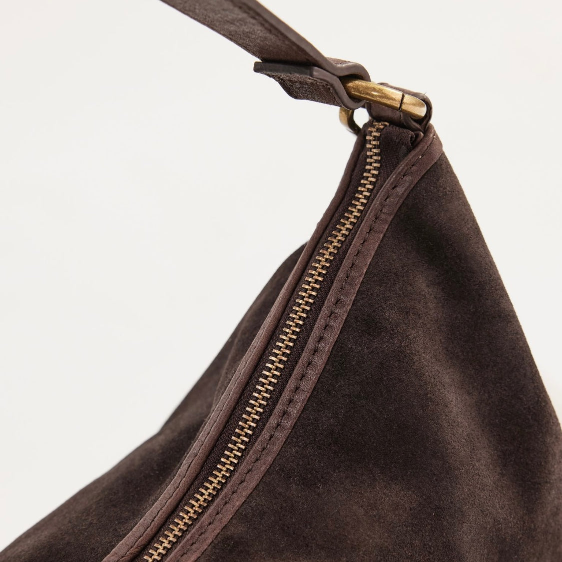 Juju & Co Chocolate Suede Slouchy Bag
