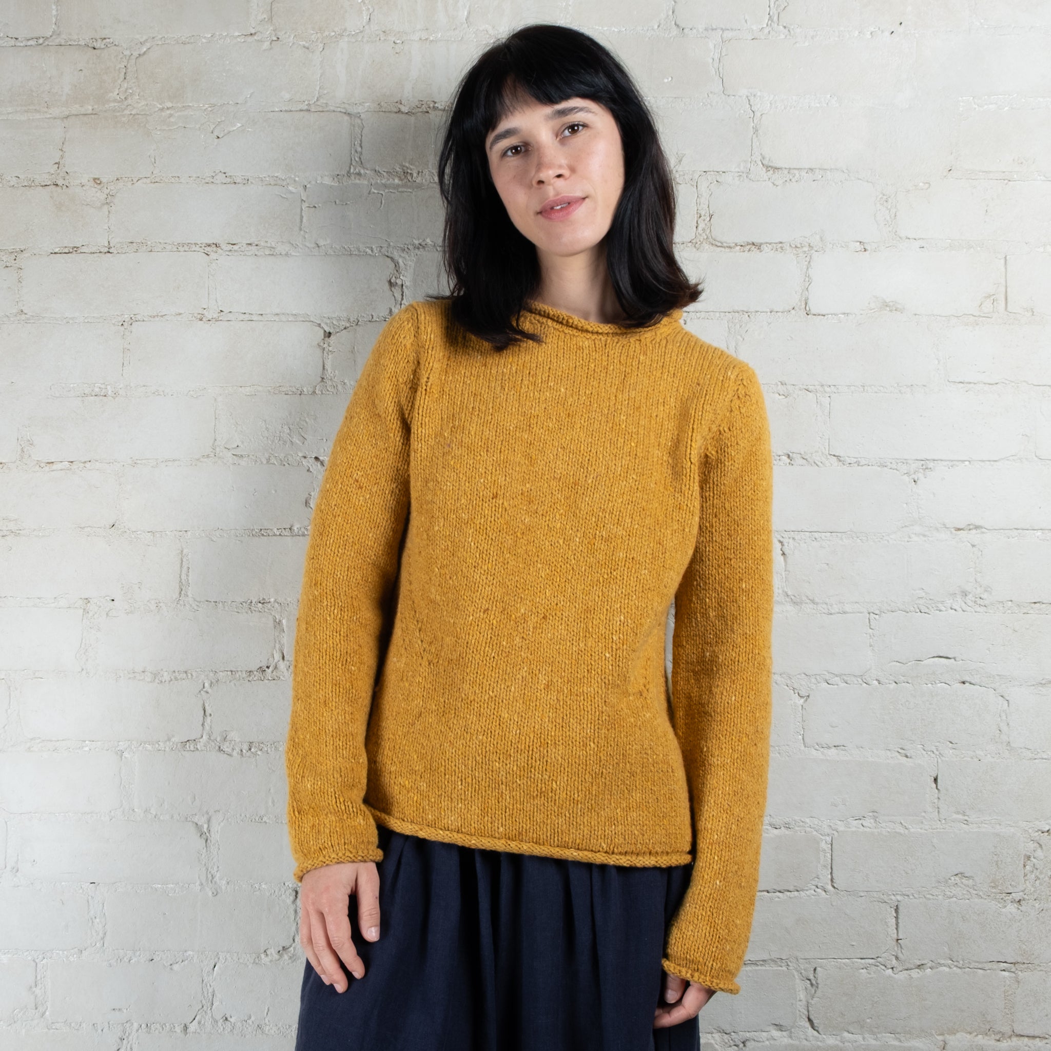 Fisherman Out of Ireland Honey Roll Neck Sweater