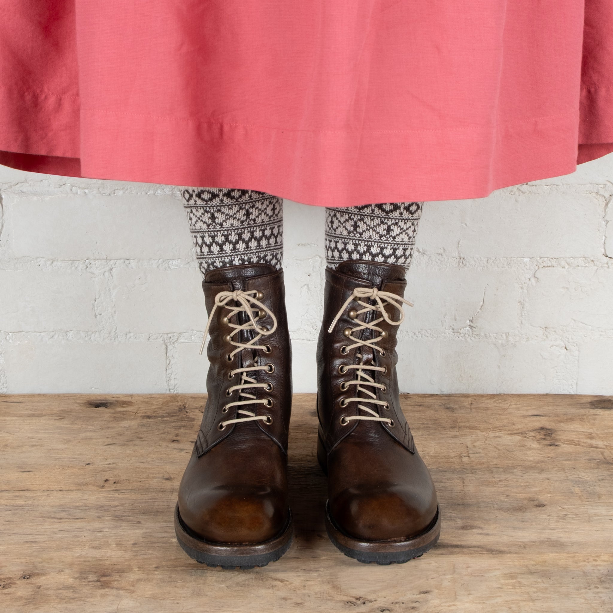 Victoria Varrasso Tobacco Frankie Lace-up Boots