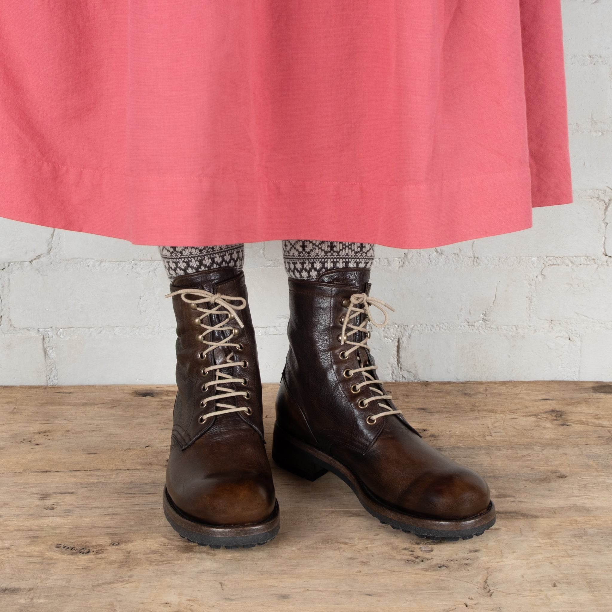 Victoria Varrasso Tobacco Frankie Lace-up Boots