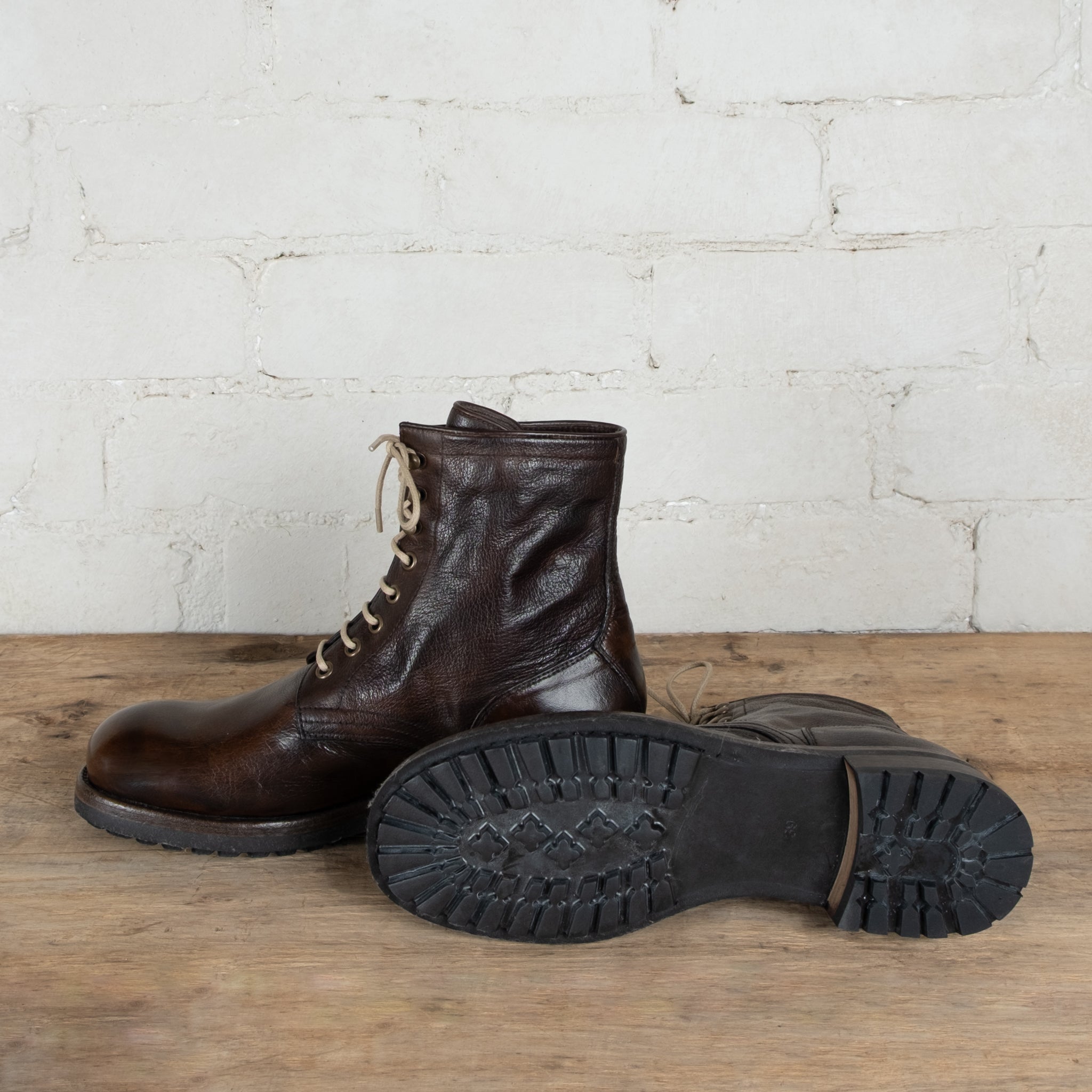 Victoria Varrasso Tobacco Frankie Lace-up Boots