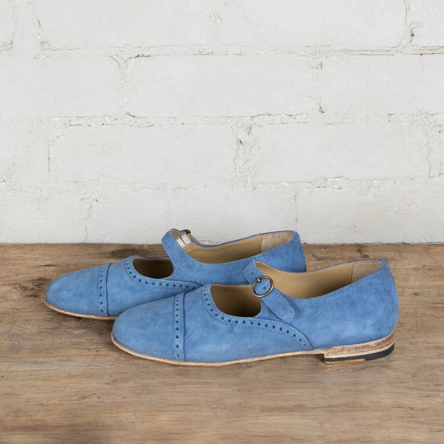 Victoria Varrasso French Blue Washed Suede Dolls Shoes