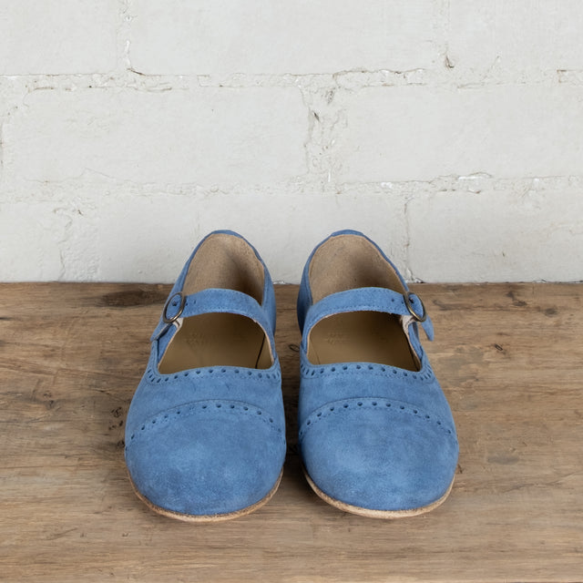 Victoria Varrasso French Blue Washed Suede Dolls Shoes