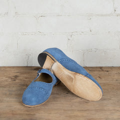 Victoria Varrasso French Blue Washed Suede Dolls Shoes