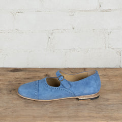 Victoria Varrasso French Blue Washed Suede Dolls Shoes