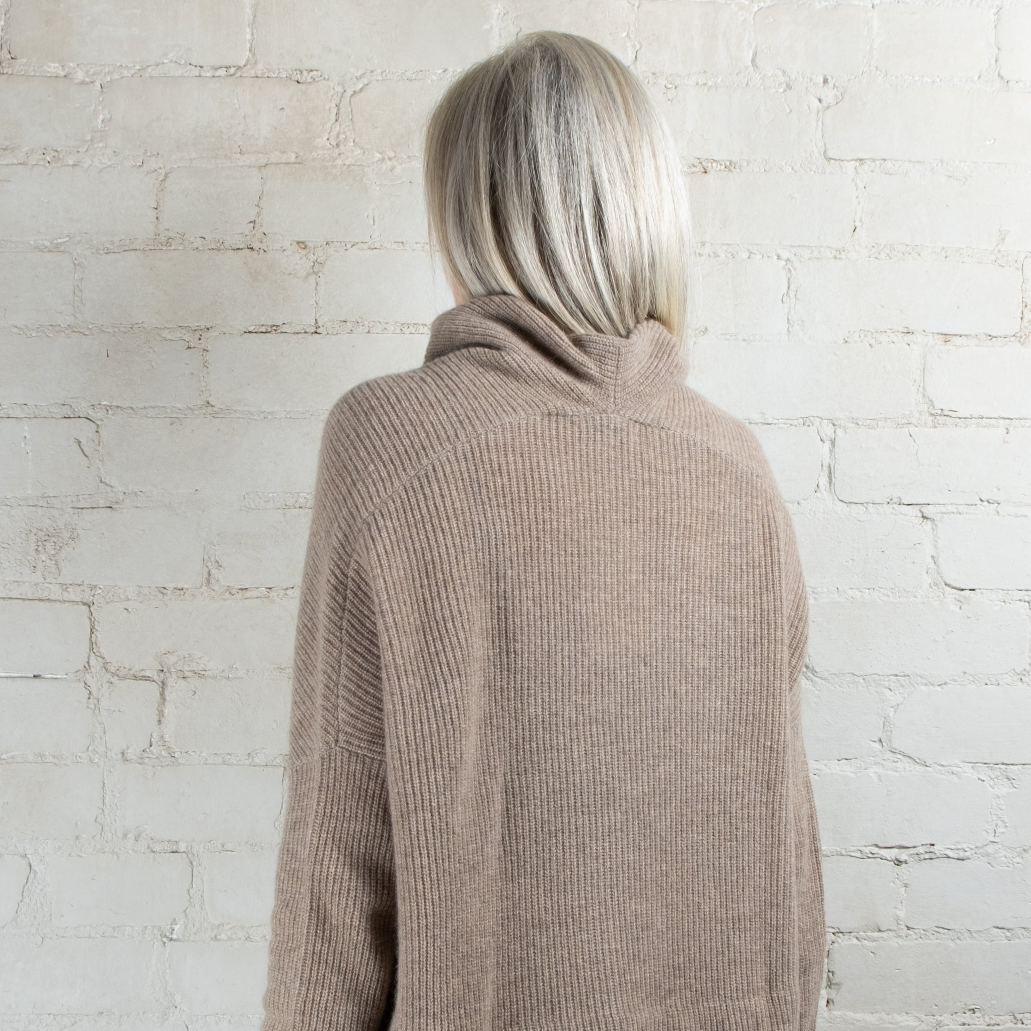 Cashmerism Cashmere Cowl Ribknit Crop Sweater