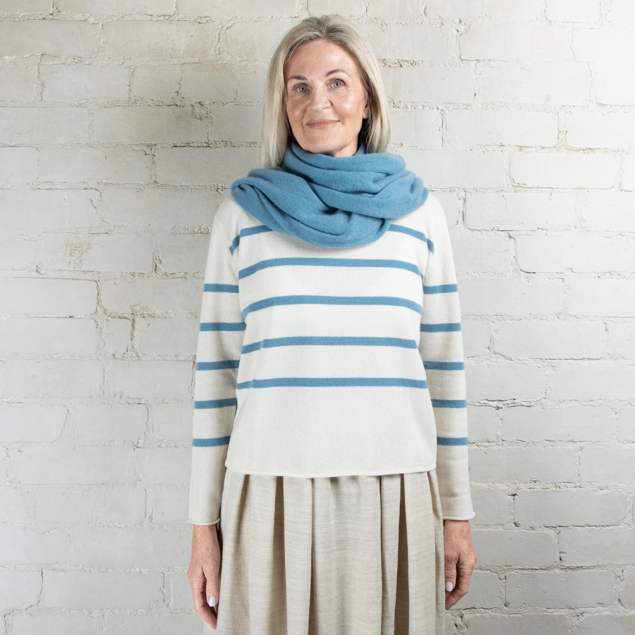 Cashmerism Cashmere Striped Crew Neck Sweater