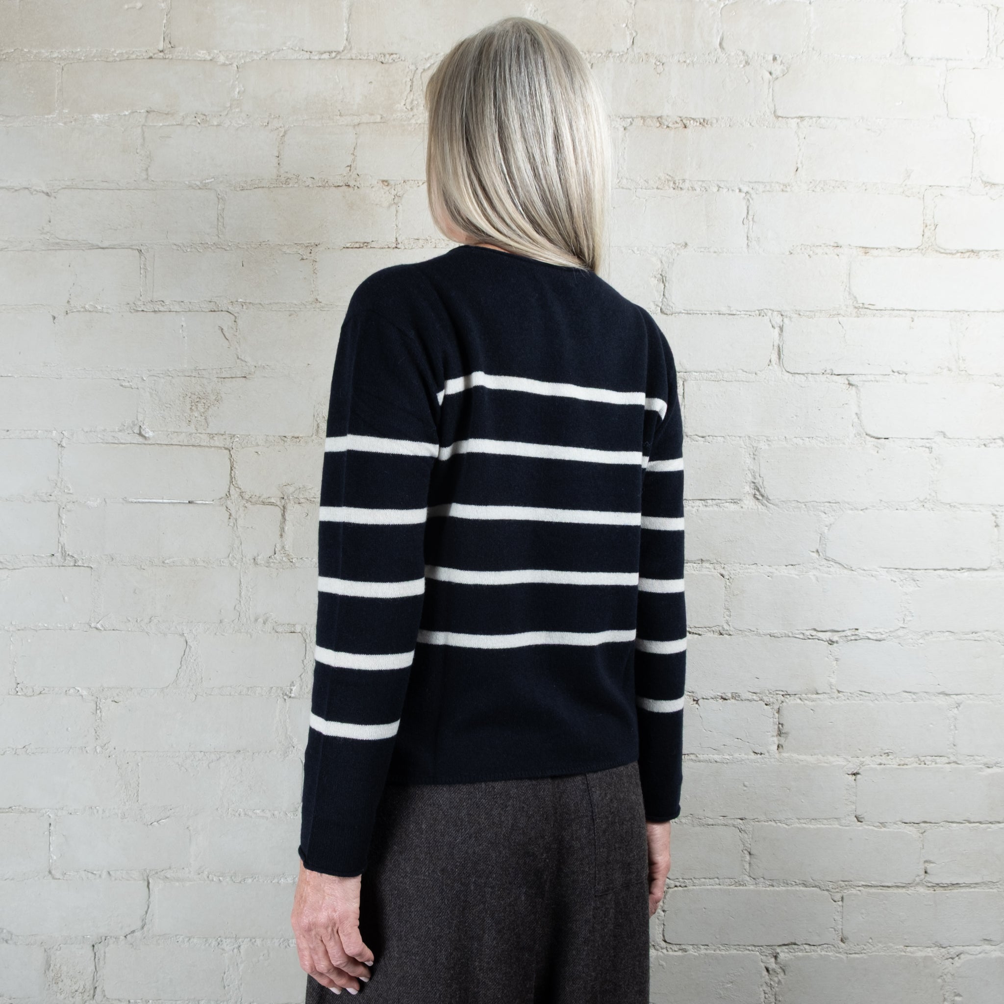 Cashmerism Cashmere Striped Crew Neck Sweater
