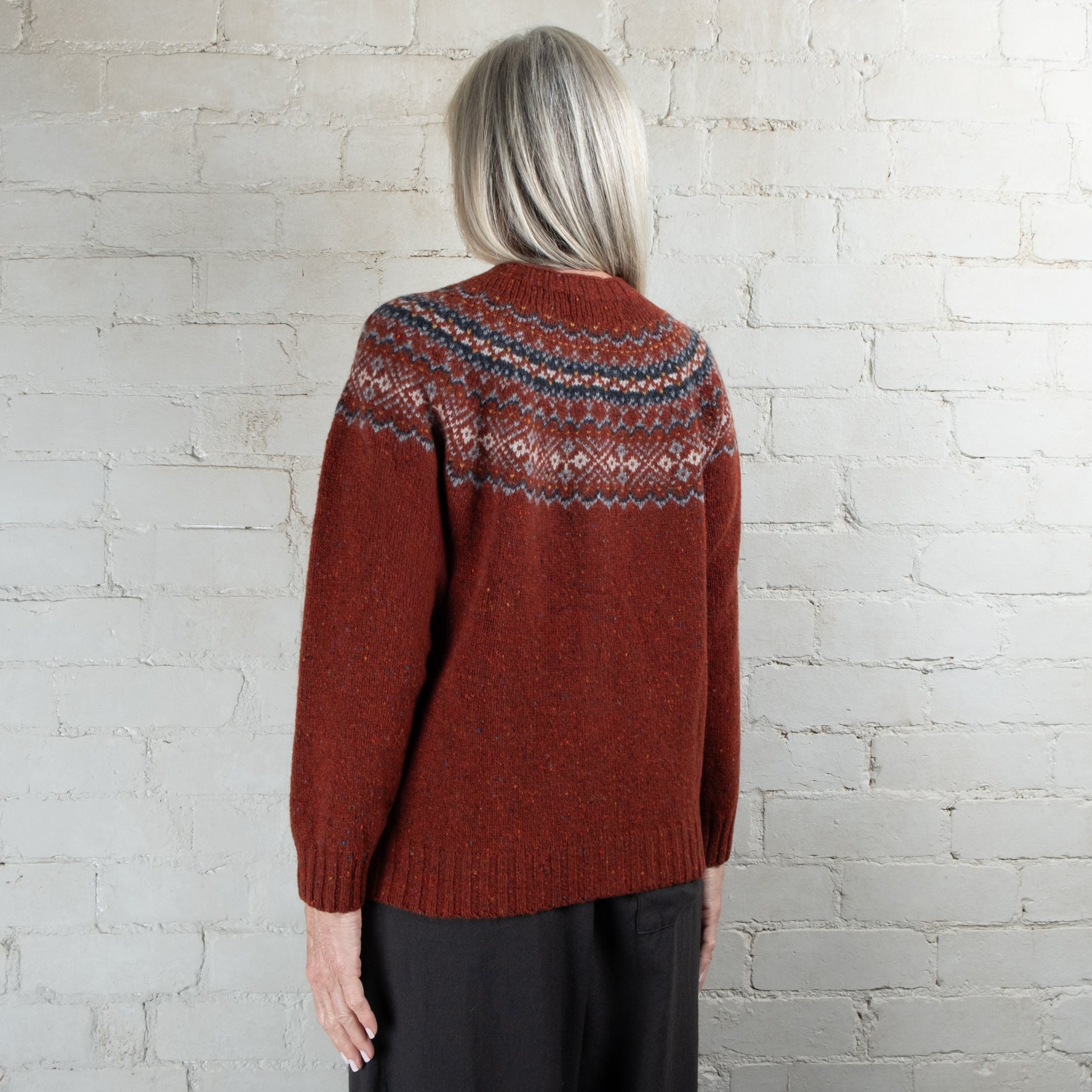 Harley of Scotland Fairisle Hoy Yoke HB Wool Cardigan