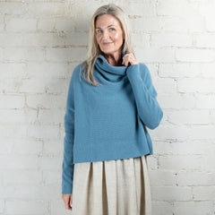 Cashmerism Cashmere Cowl Ribknit Crop Sweater