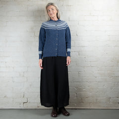 Harley of Scotland Two Colour Fairisle Yoke HB Wool Cardigan