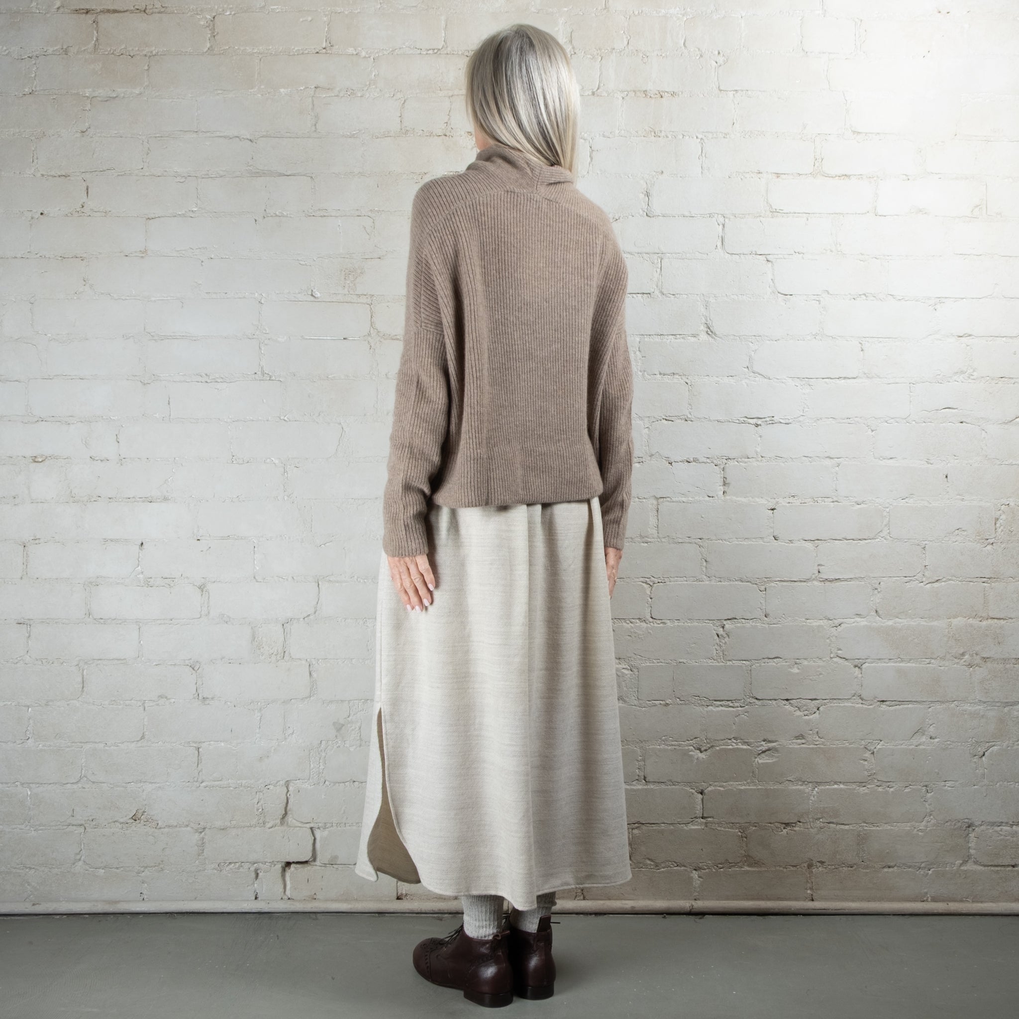 Cashmerism Cashmere Cowl Ribknit Crop Sweater