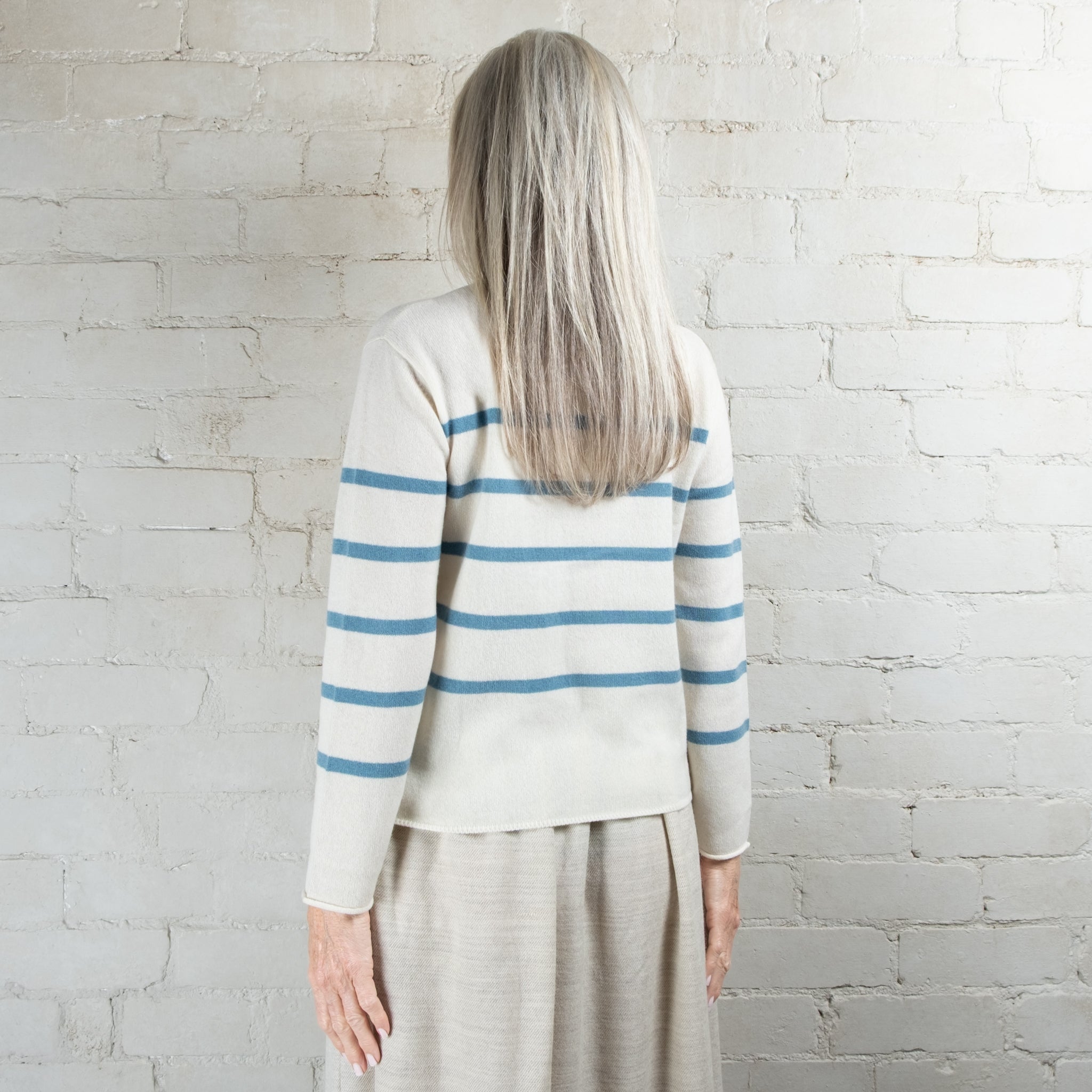 Cashmerism Cashmere Striped Crew Neck Sweater