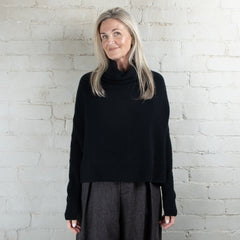 Cashmerism Cashmere Cowl Ribknit Crop Sweater