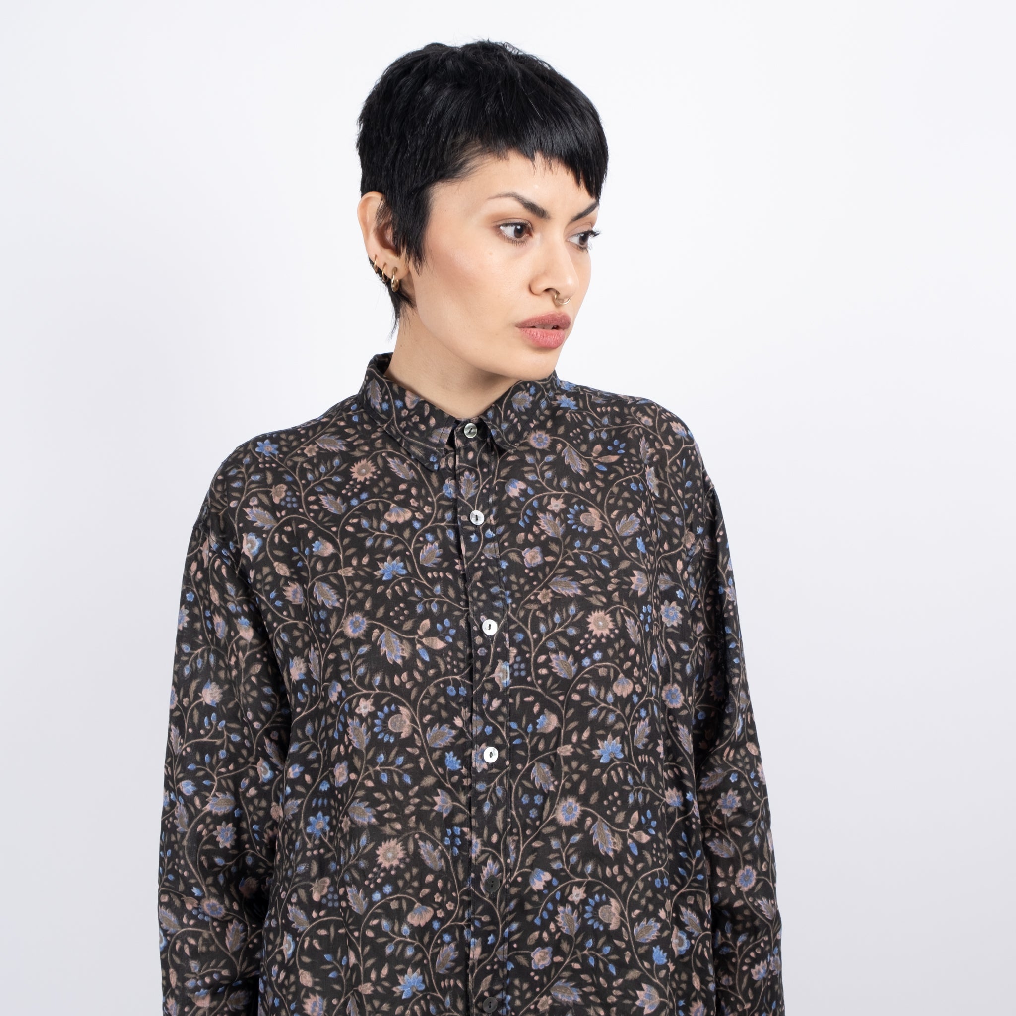 Ichi Antiquités Floral Linen Shirt