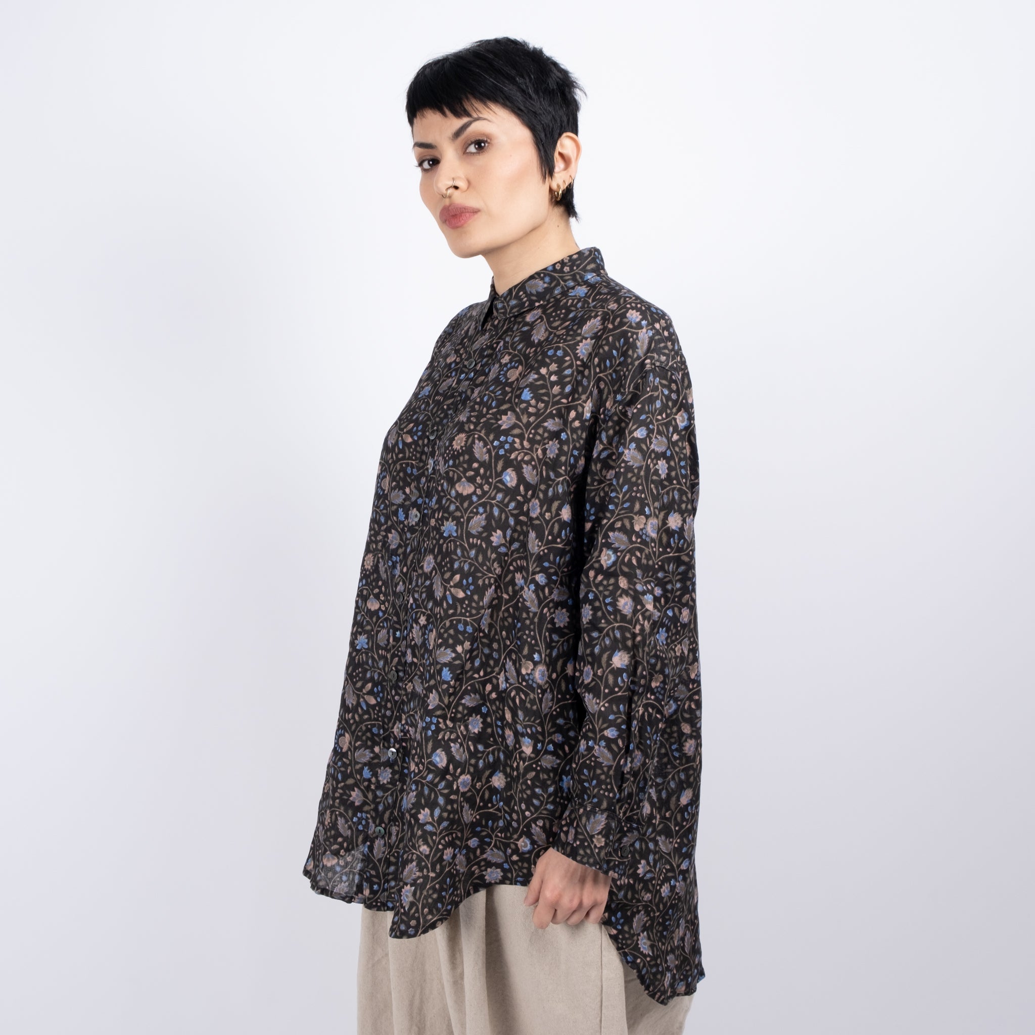 Ichi Antiquités Floral Linen Shirt